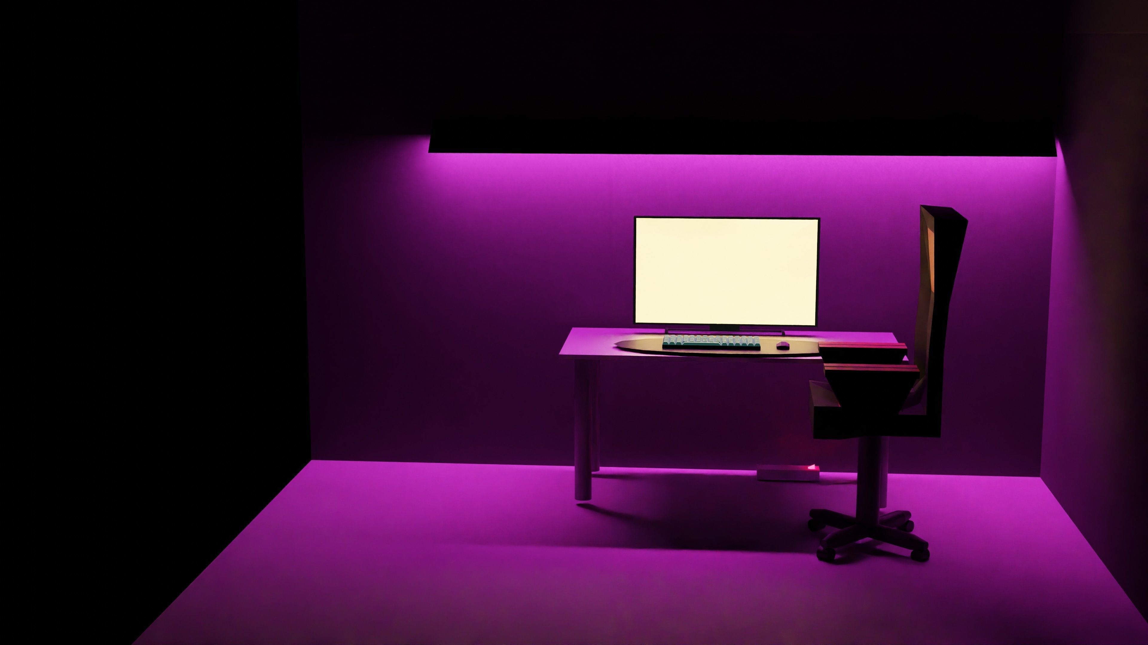 Gaming room low poly 3D model_7