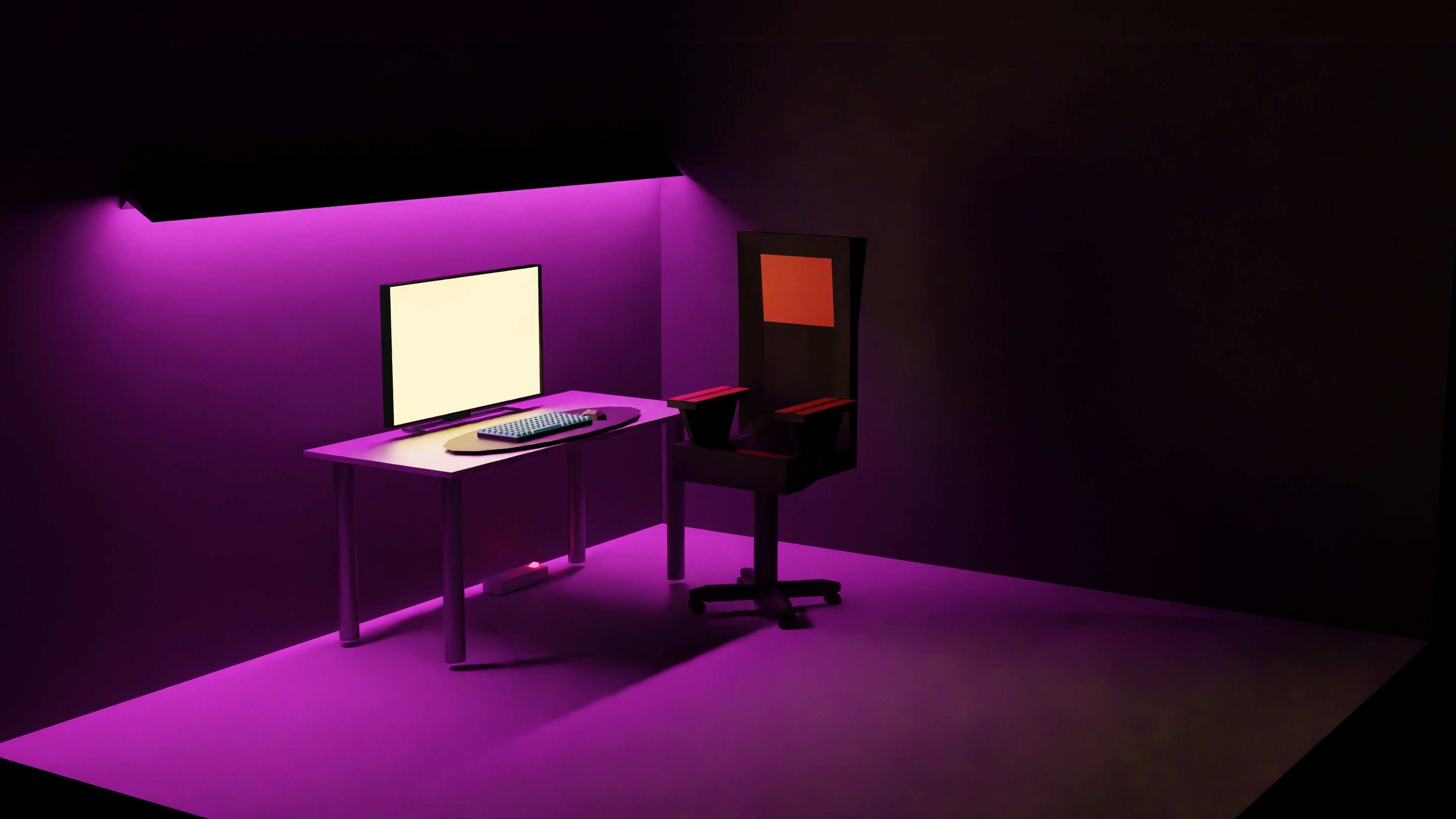 Gaming room low poly 3D model_25