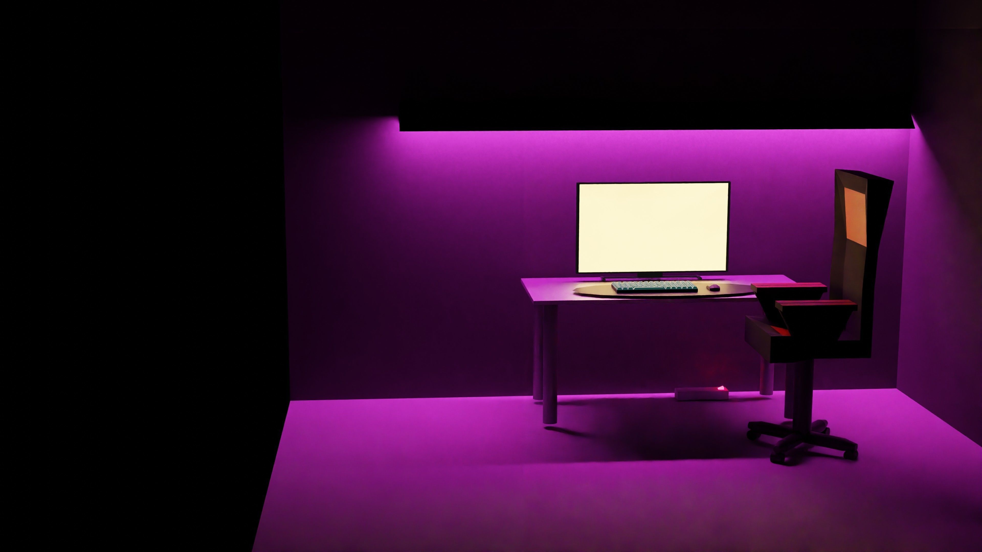 Gaming room low poly 3D model_11