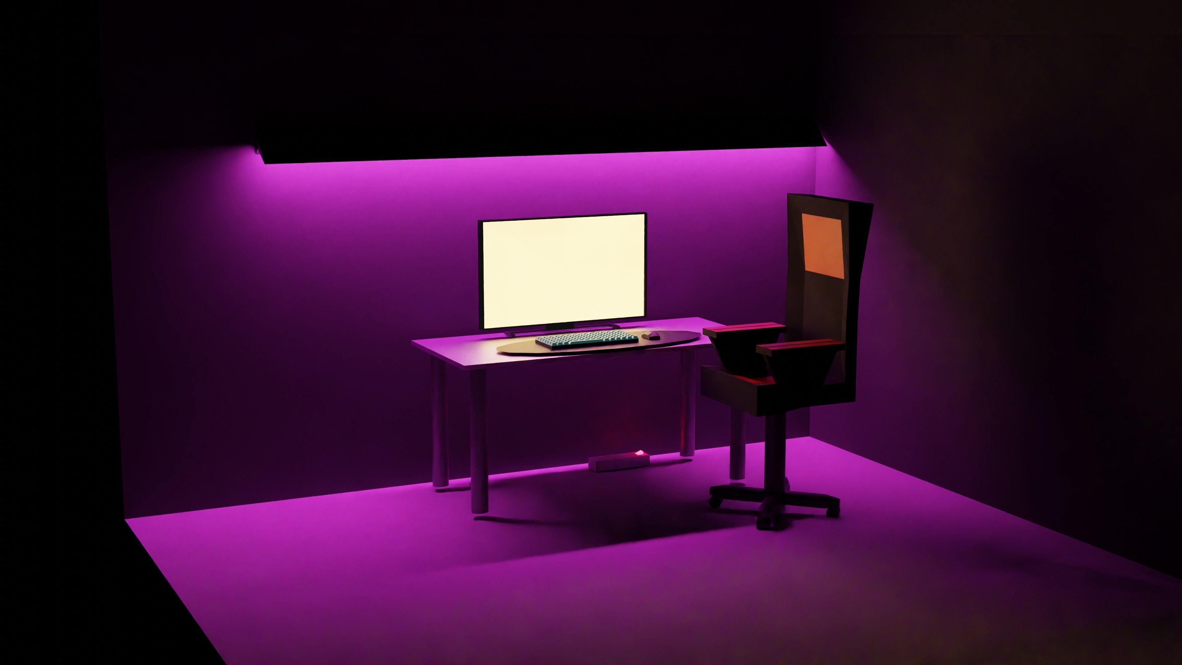 Gaming room low poly 3D model_16