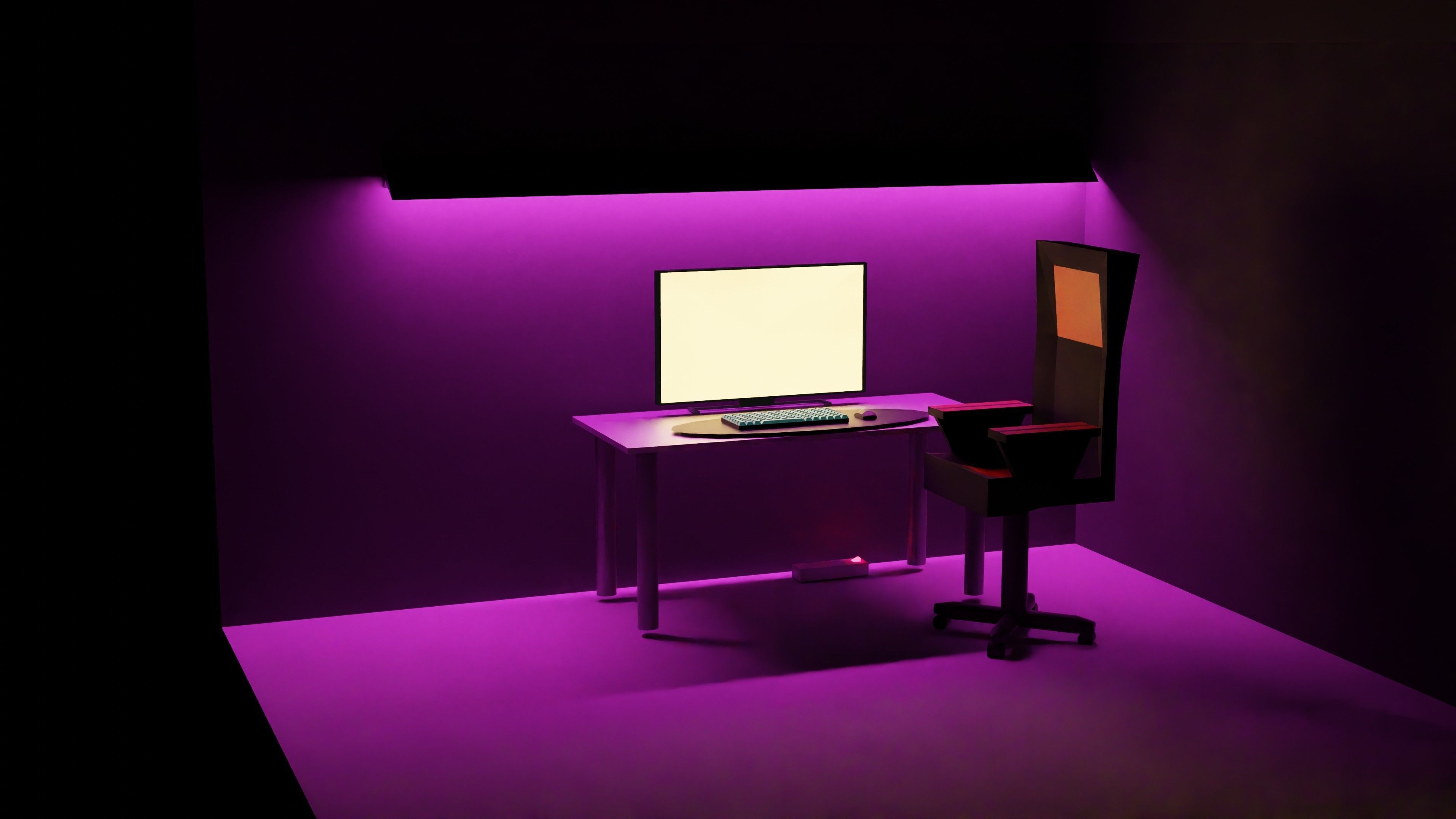 Gaming room low poly 3D model_15