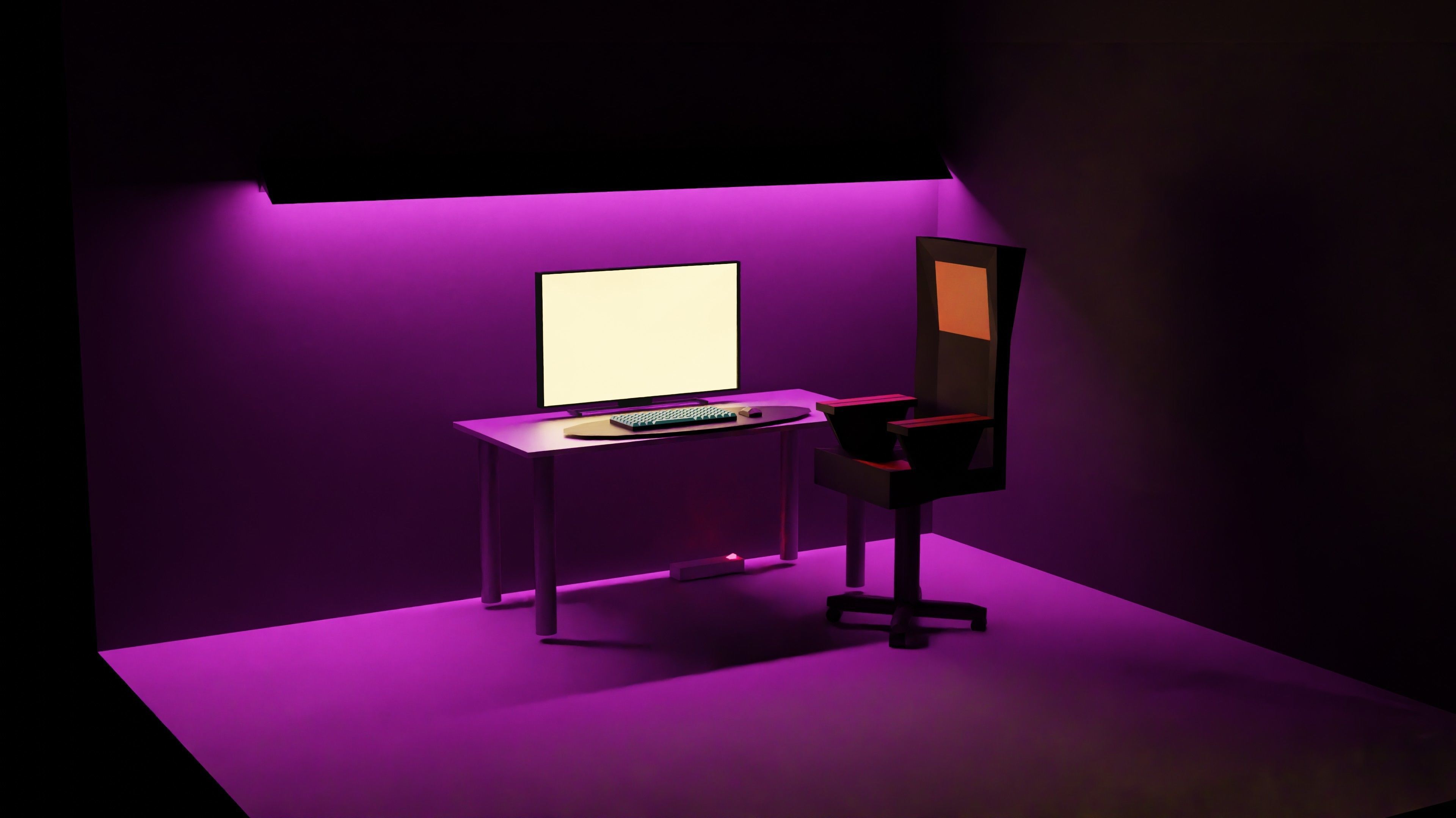 Gaming room low poly 3D model_17