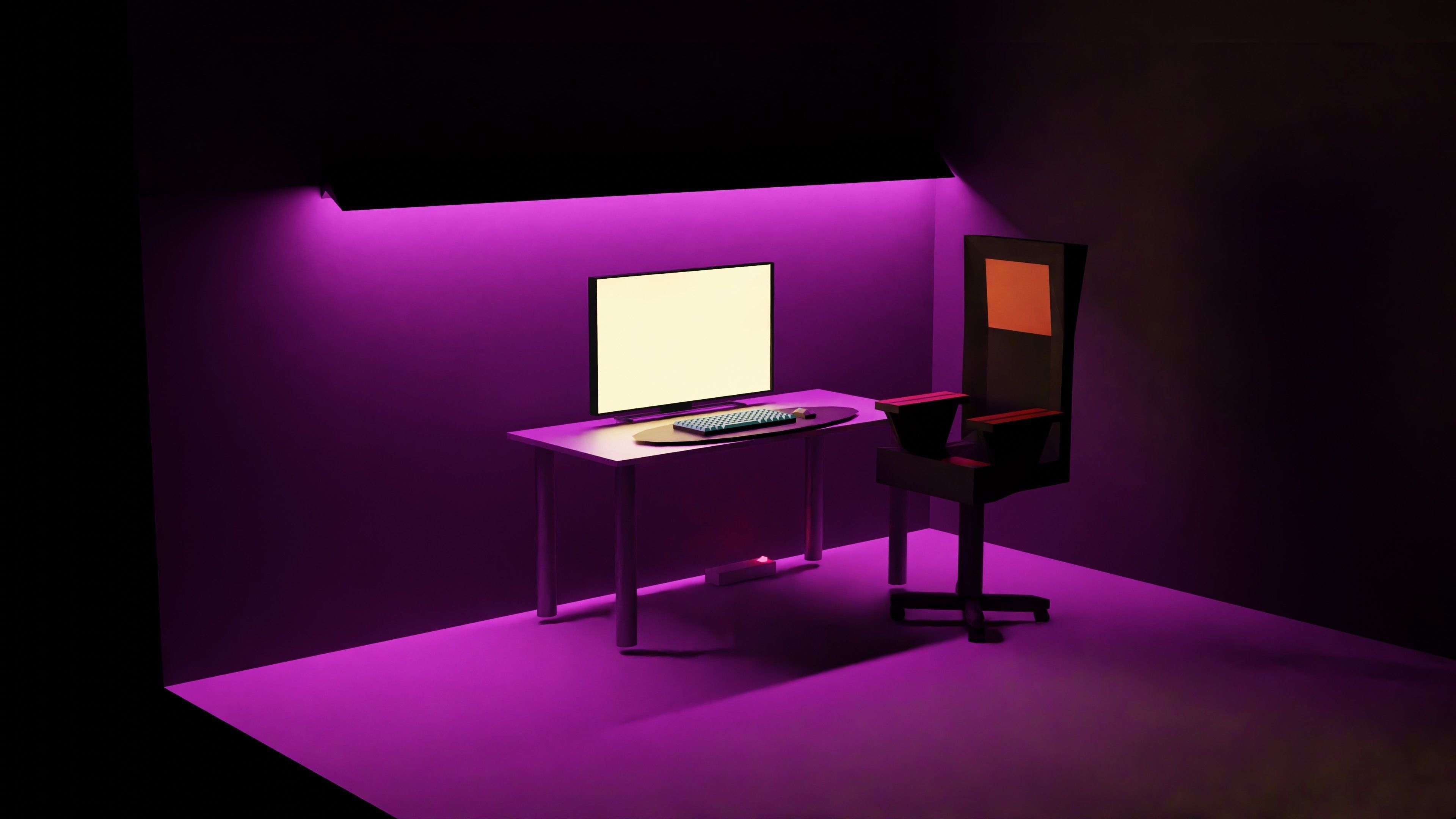 Gaming room low poly 3D model_21