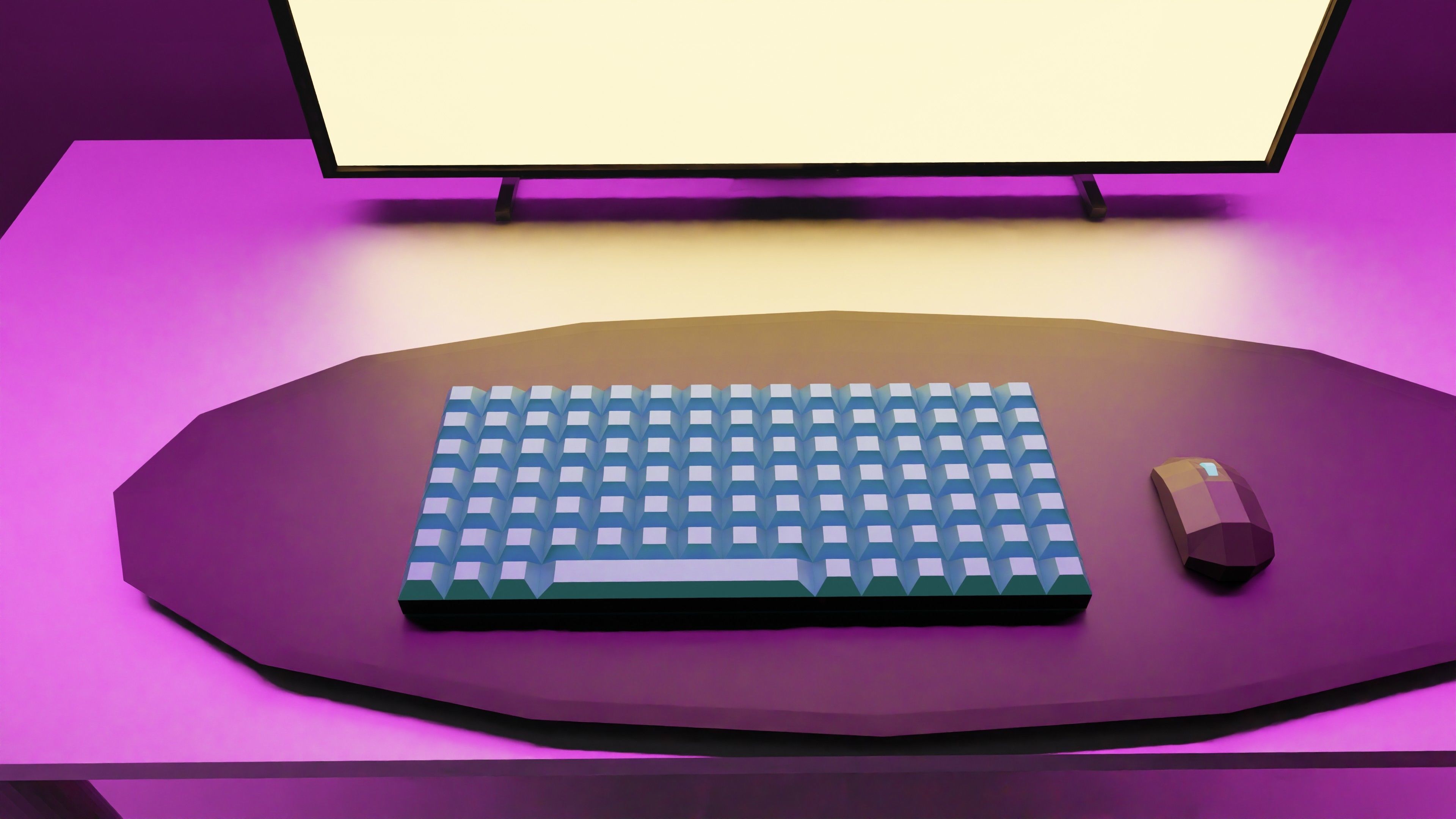 Gaming room low poly 3D model_4