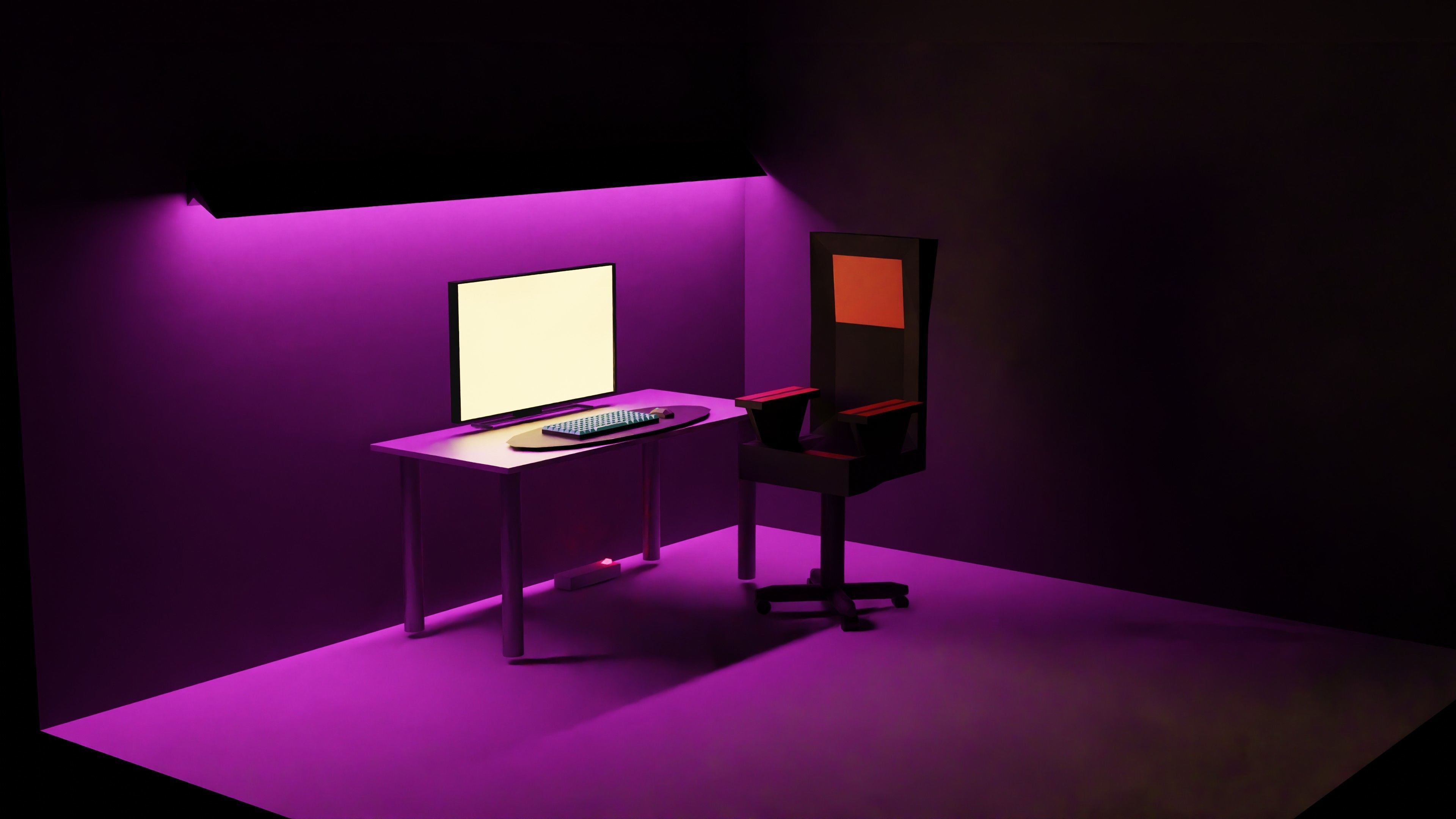 Gaming room low poly 3D model_24