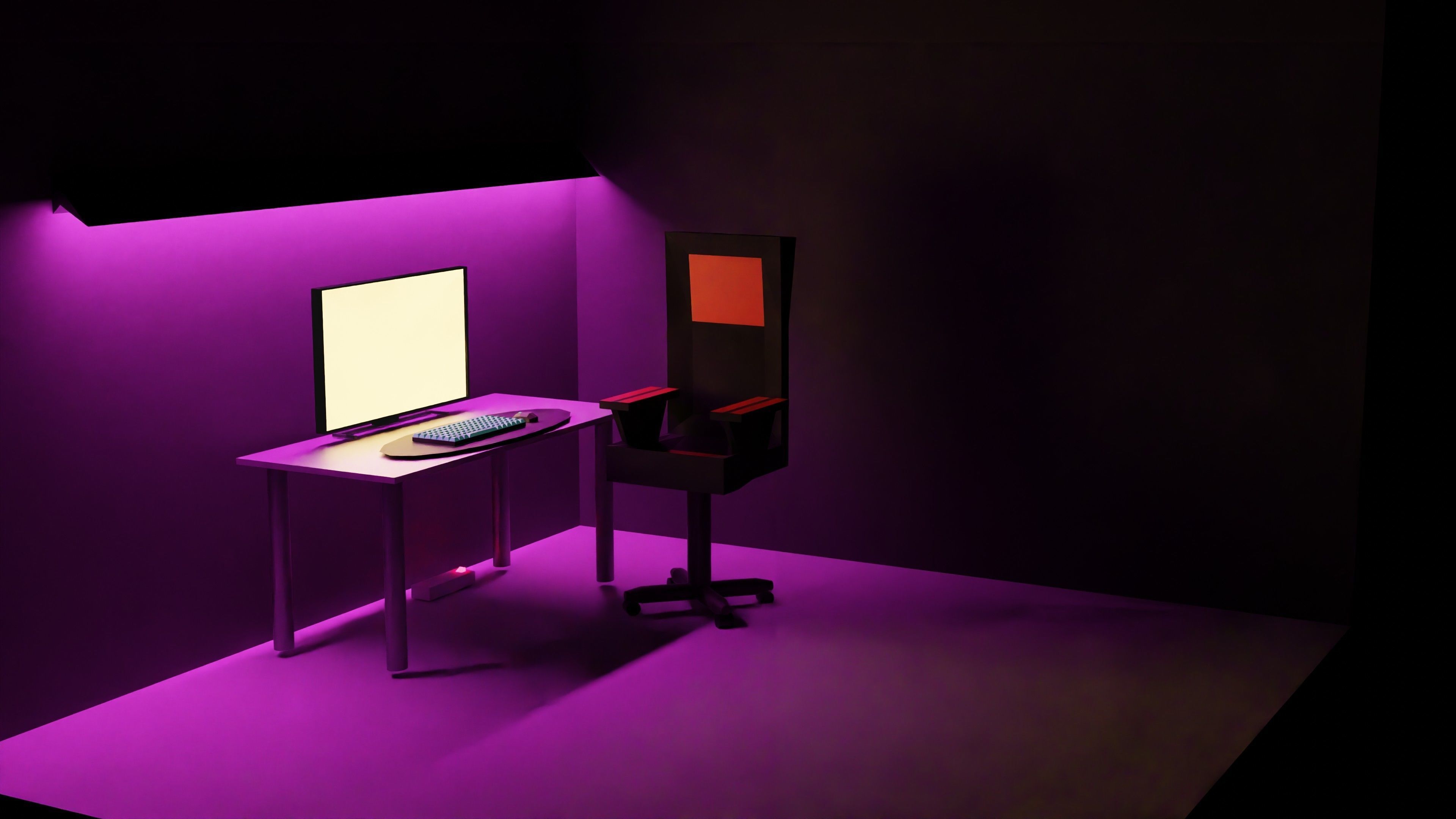 Gaming room low poly 3D model_26