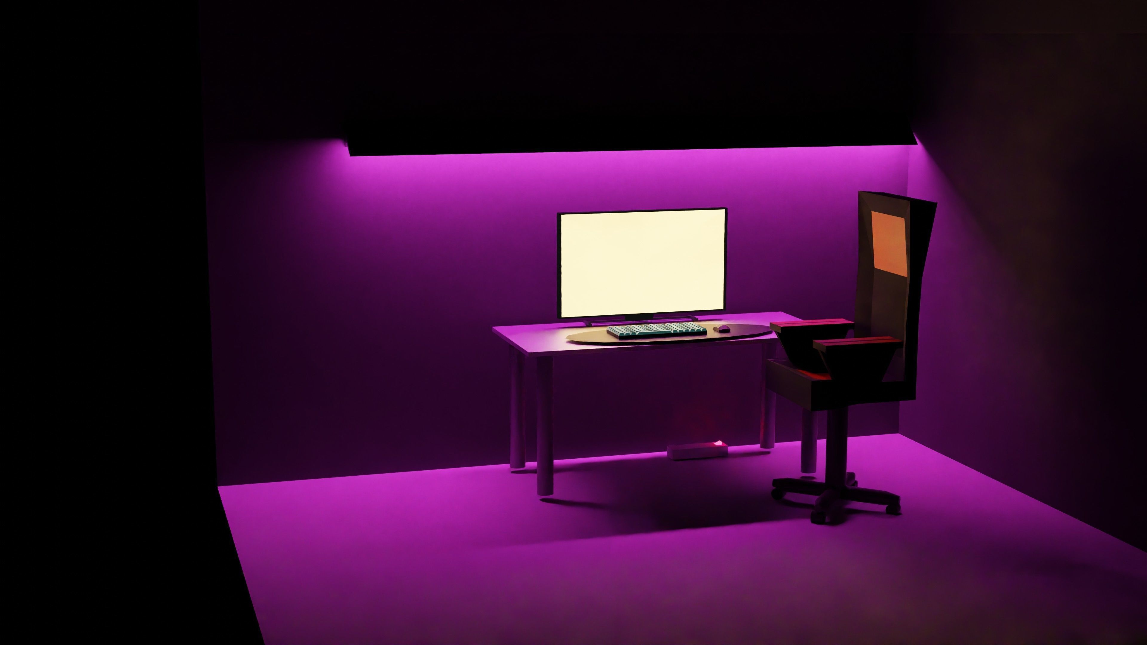 Gaming room low poly 3D model_14