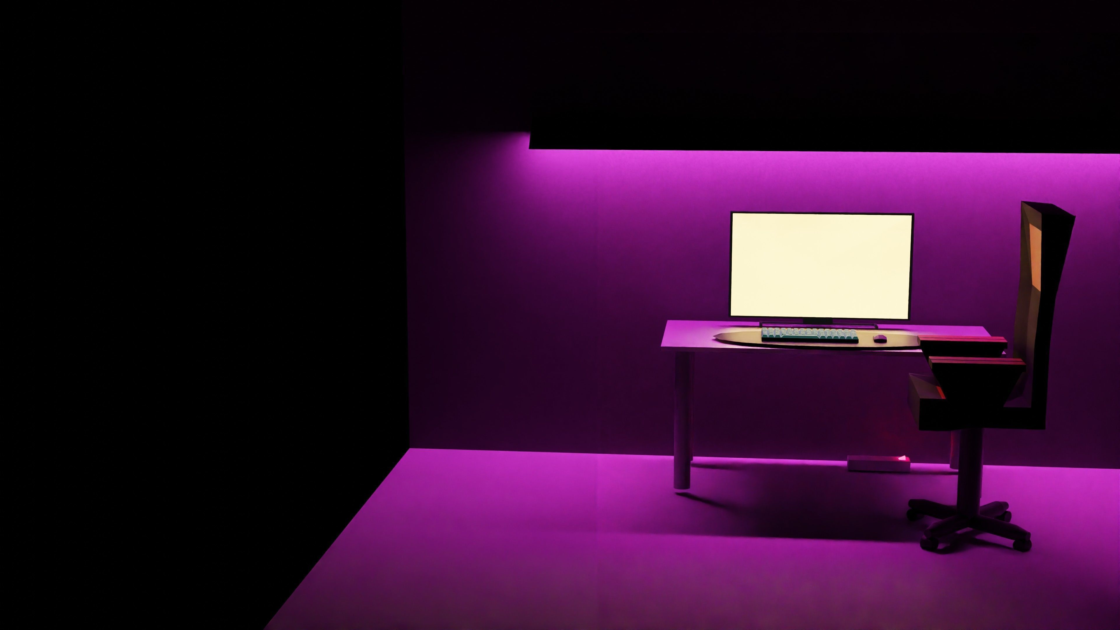 Gaming room low poly 3D model_8