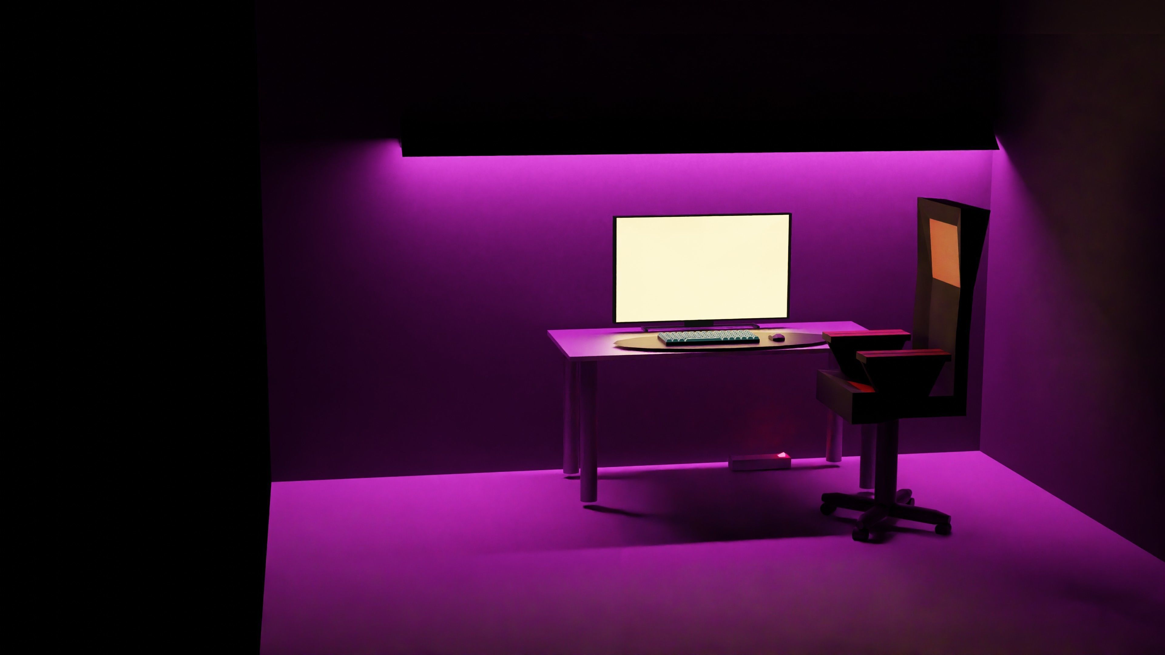 Gaming room low poly 3D model_12