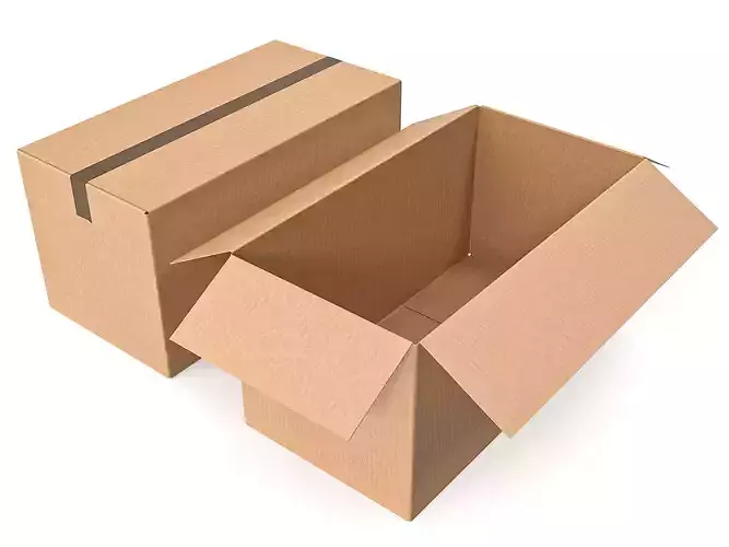 Cardboard boxes sealed with packing 13 3D Model Collection