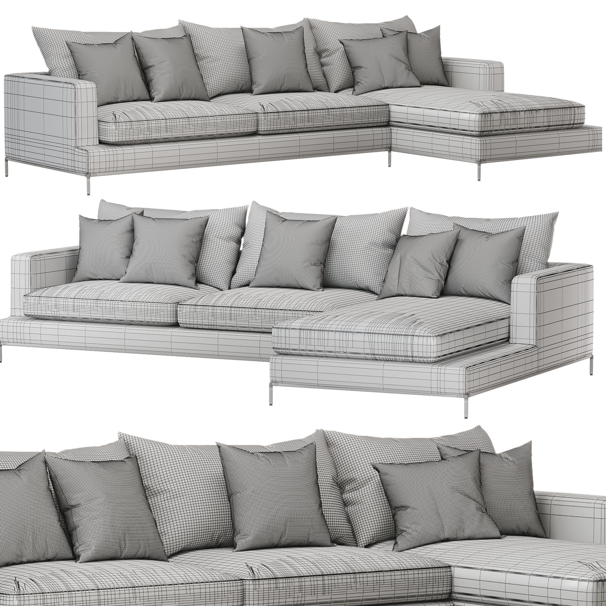 Soho Concept   Simena Sectional Sofa 3D model_9