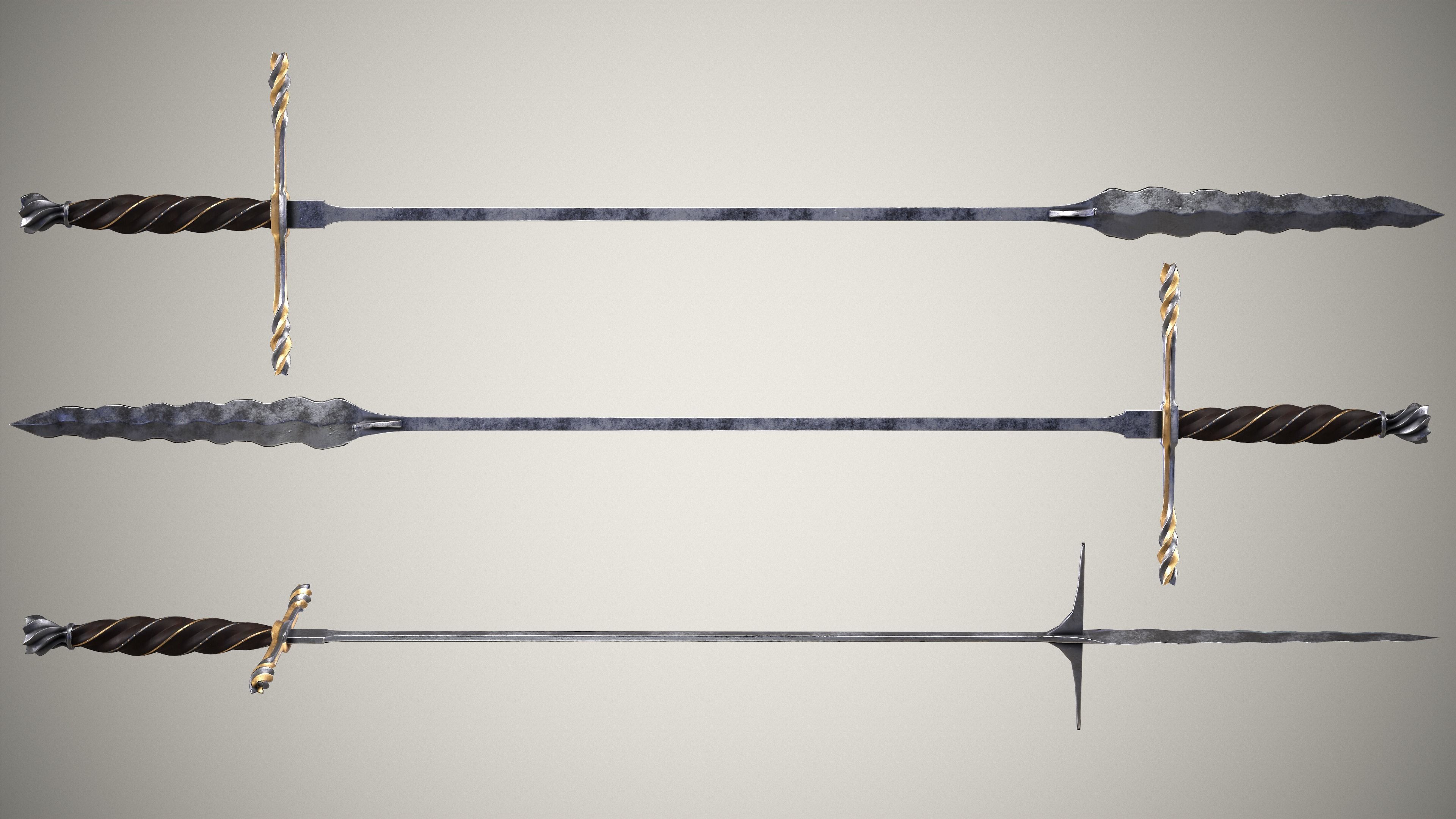 Boar-Hunting Sword Low-poly 3D model_2