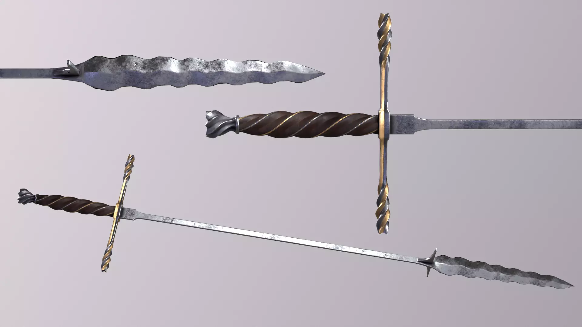 Boar-Hunting Sword Low-poly 3D model_0
