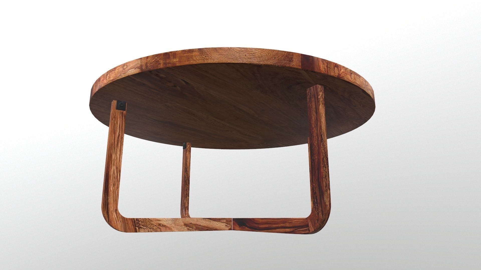 Wooden Round Table 3D model_10