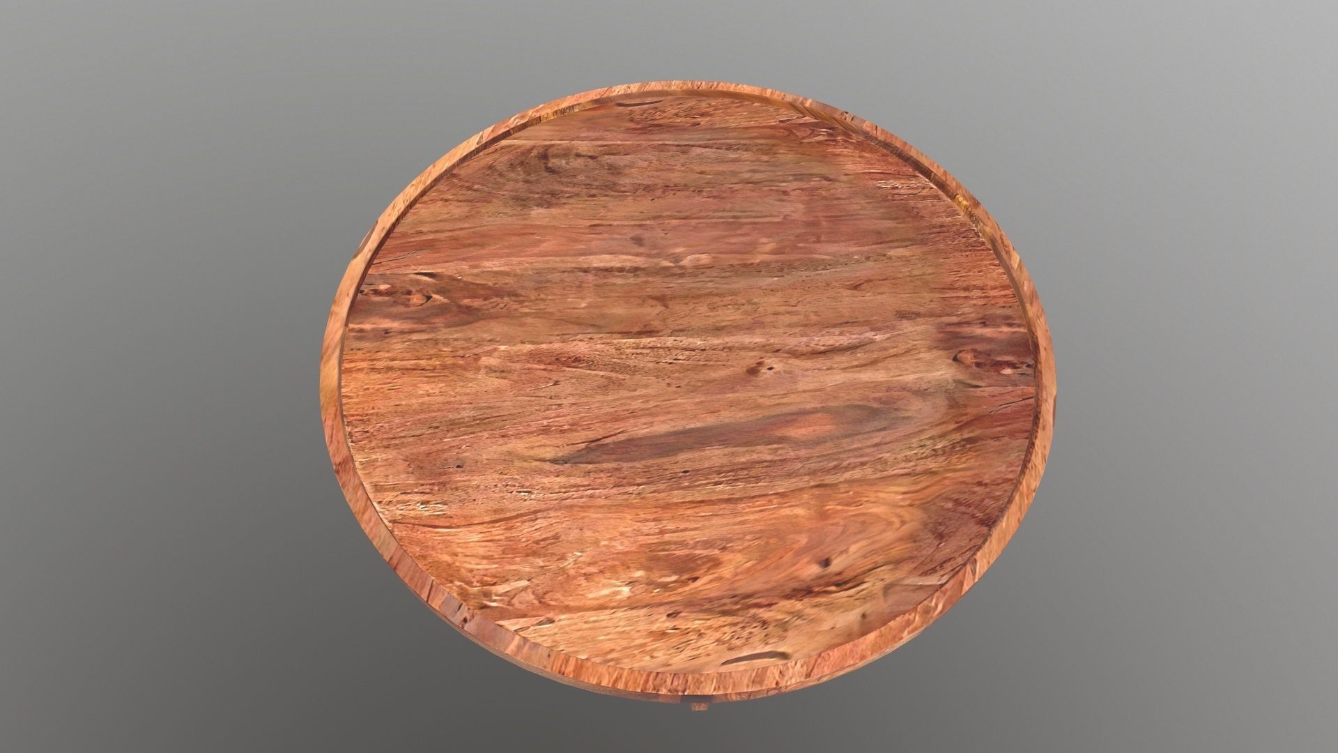 Wooden Round Table 3D model_13