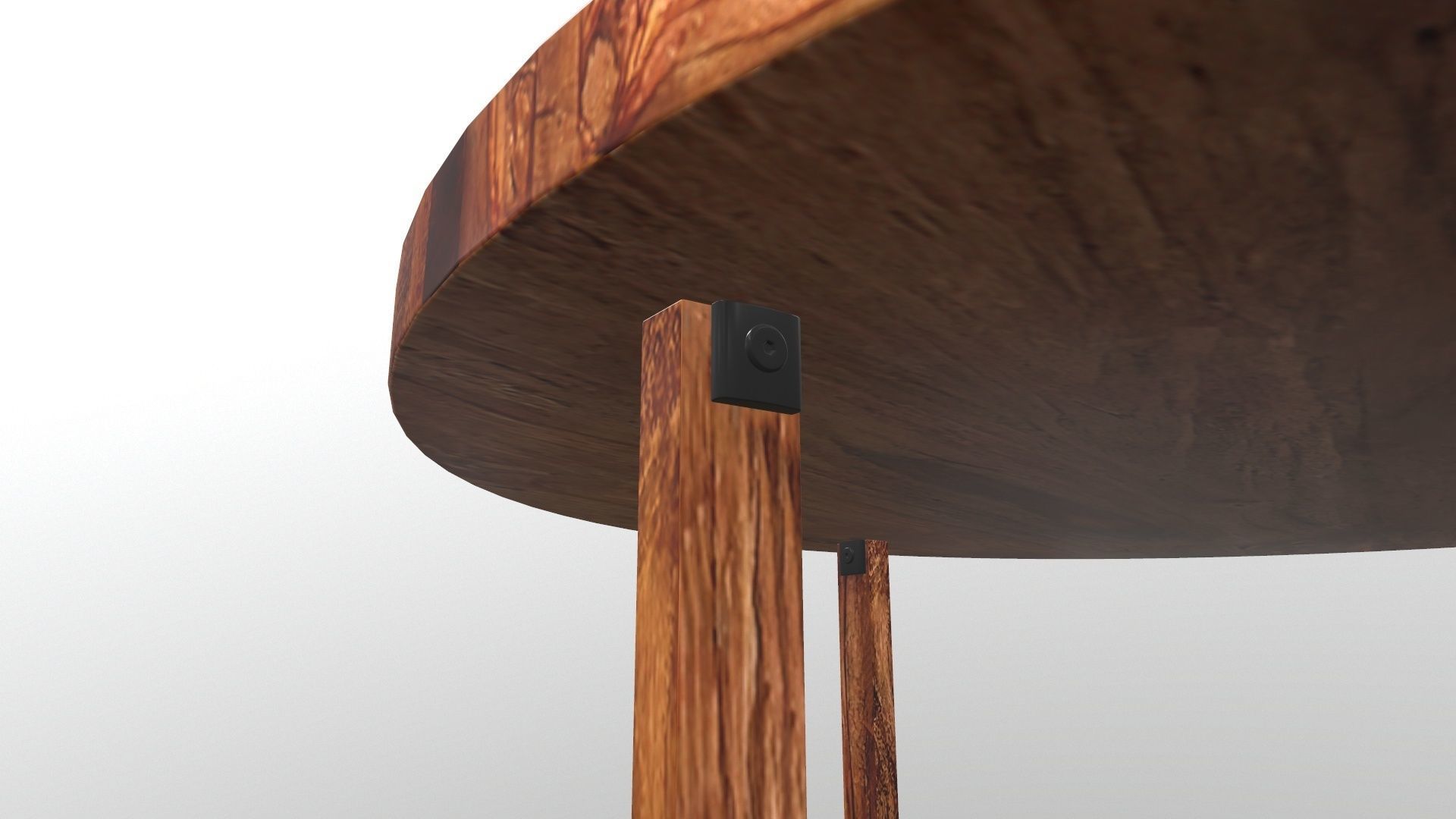 Wooden Round Table 3D model_11
