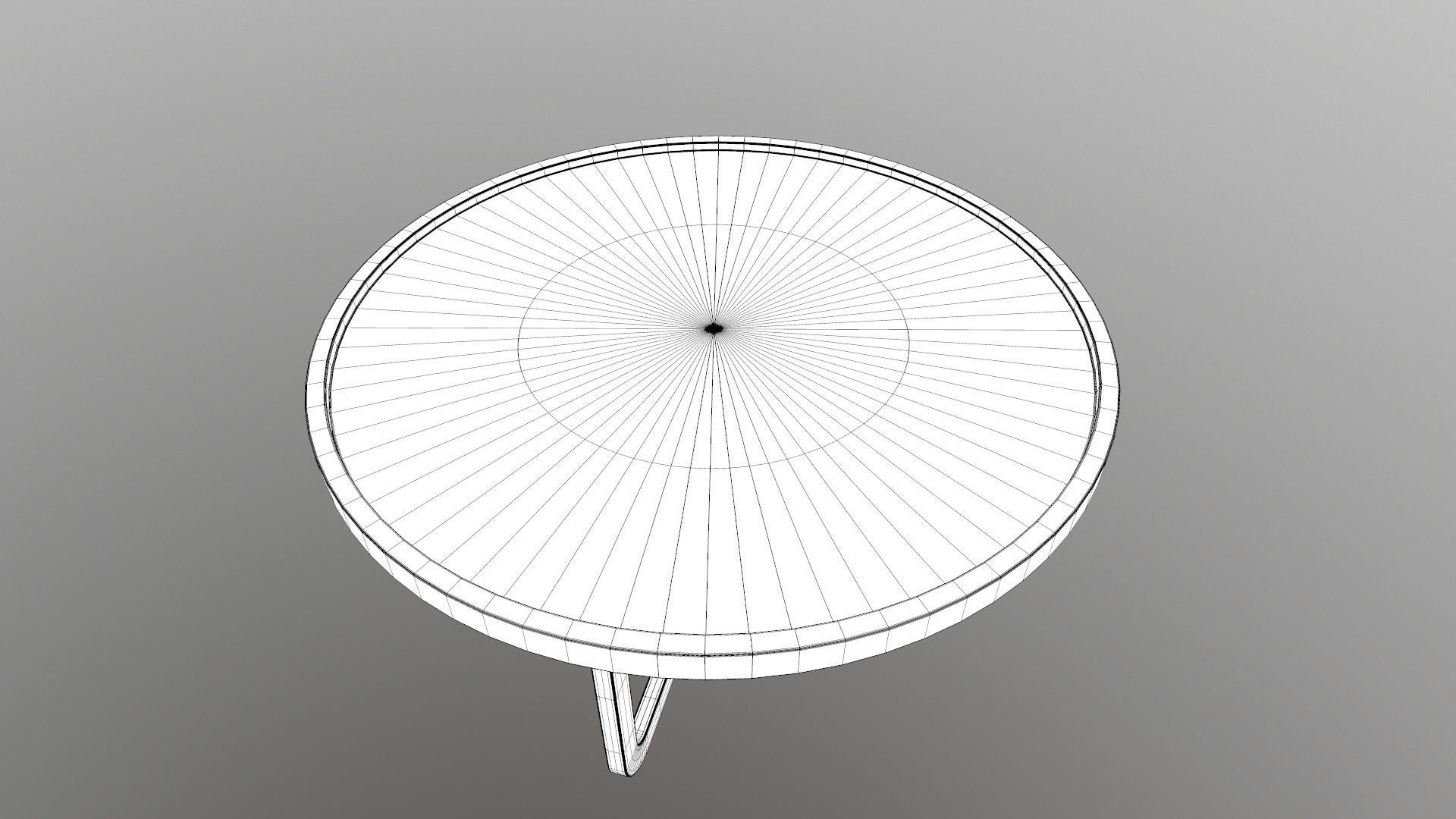 Wooden Round Table 3D model_15