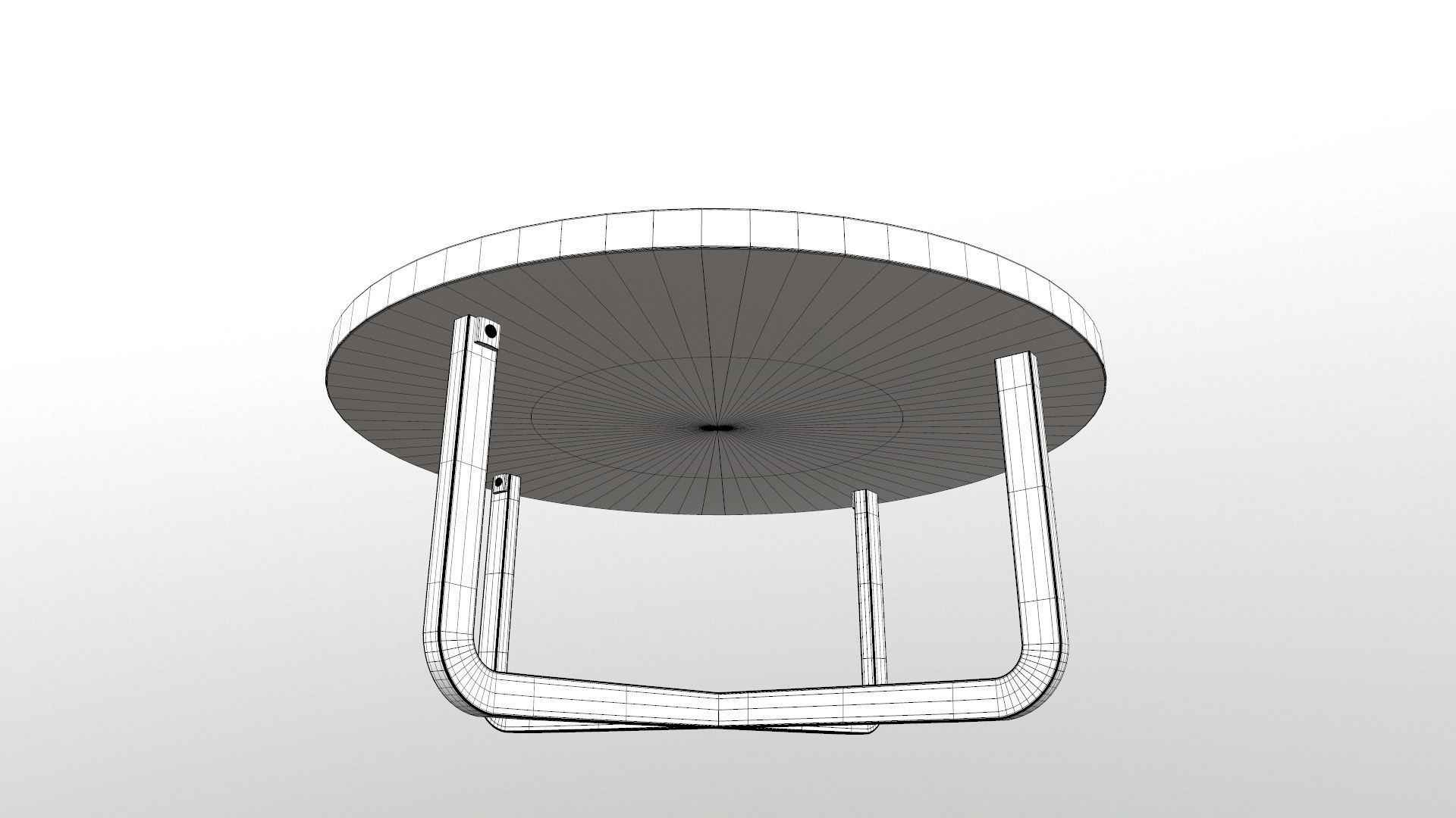 Wooden Round Table 3D model_17