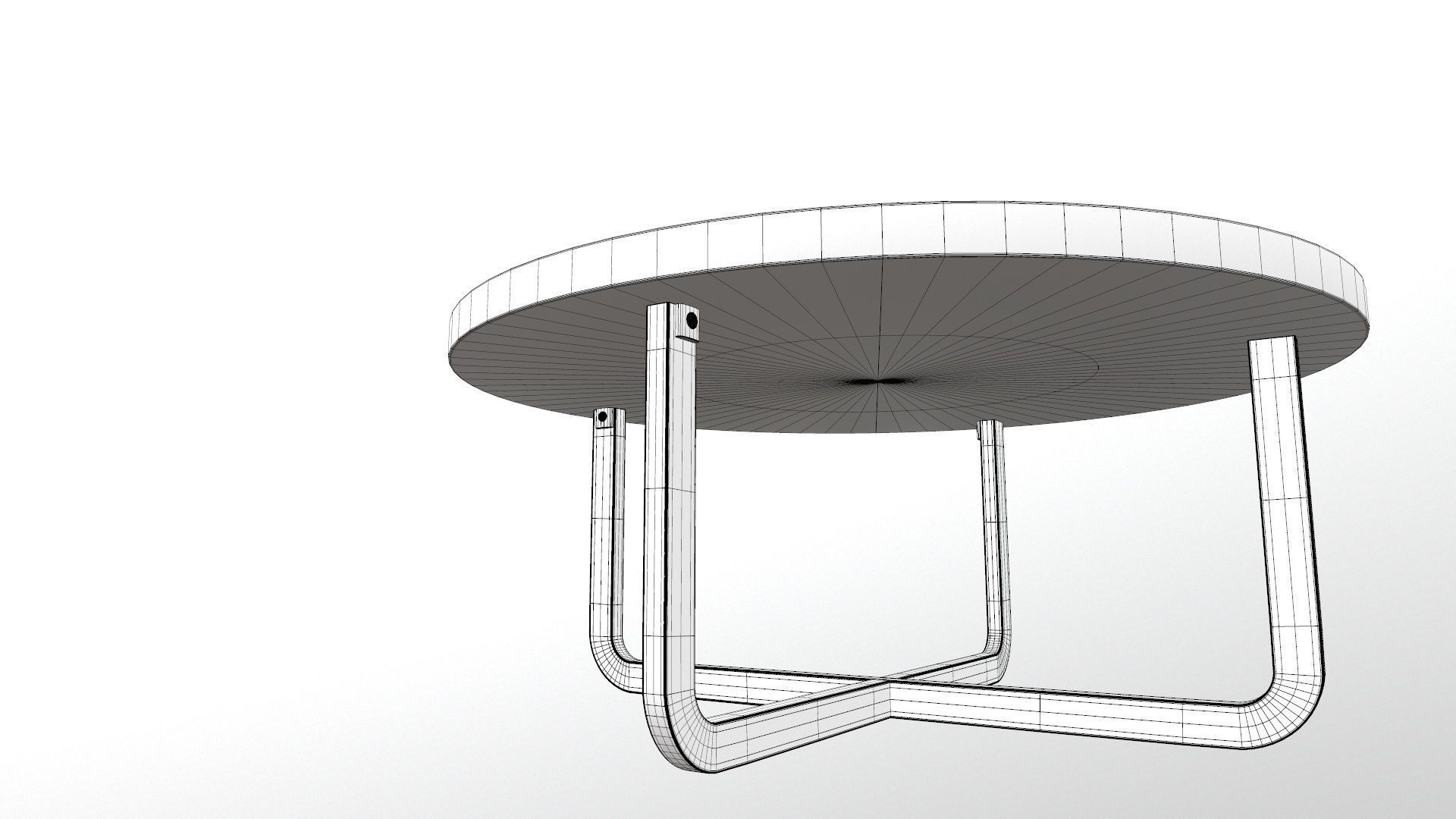 Wooden Round Table 3D model_18