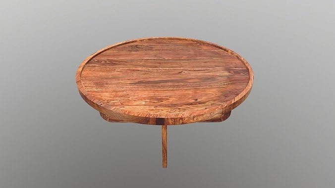 Wooden Round Table 3D model