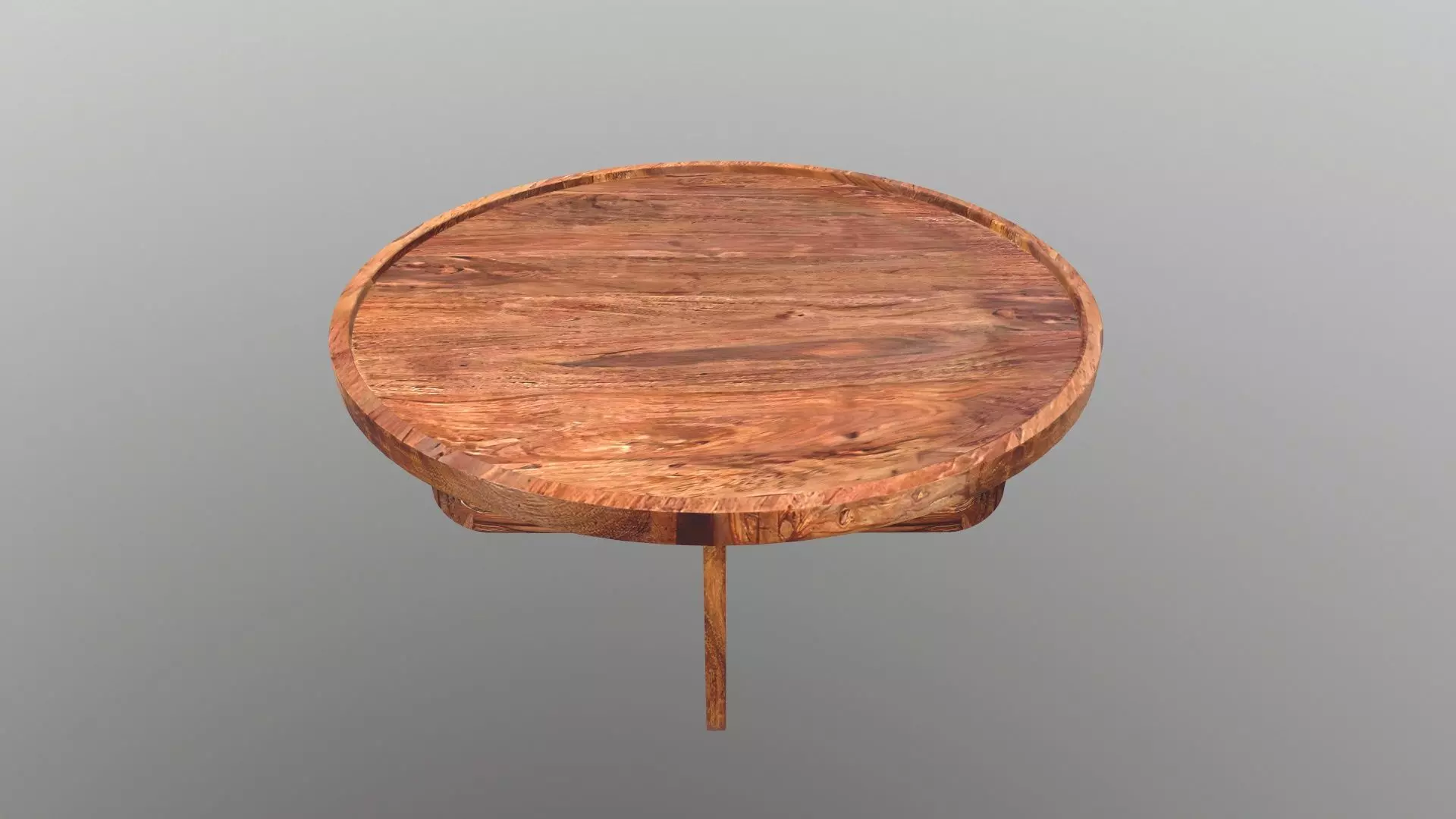 Wooden Round Table 3D model_0