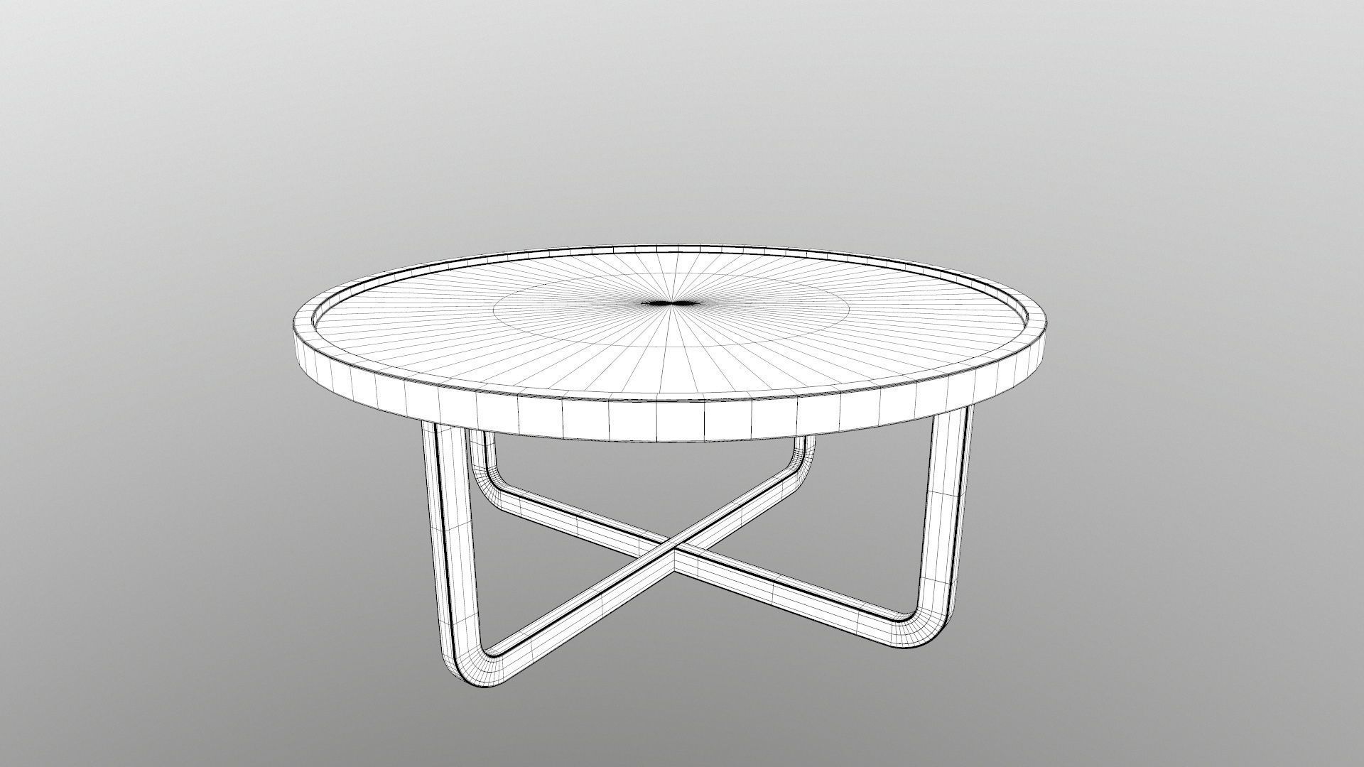 Wooden Round Table 3D model_16