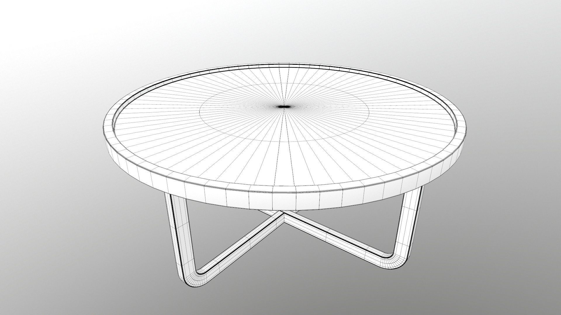 Wooden Round Table 3D model_19