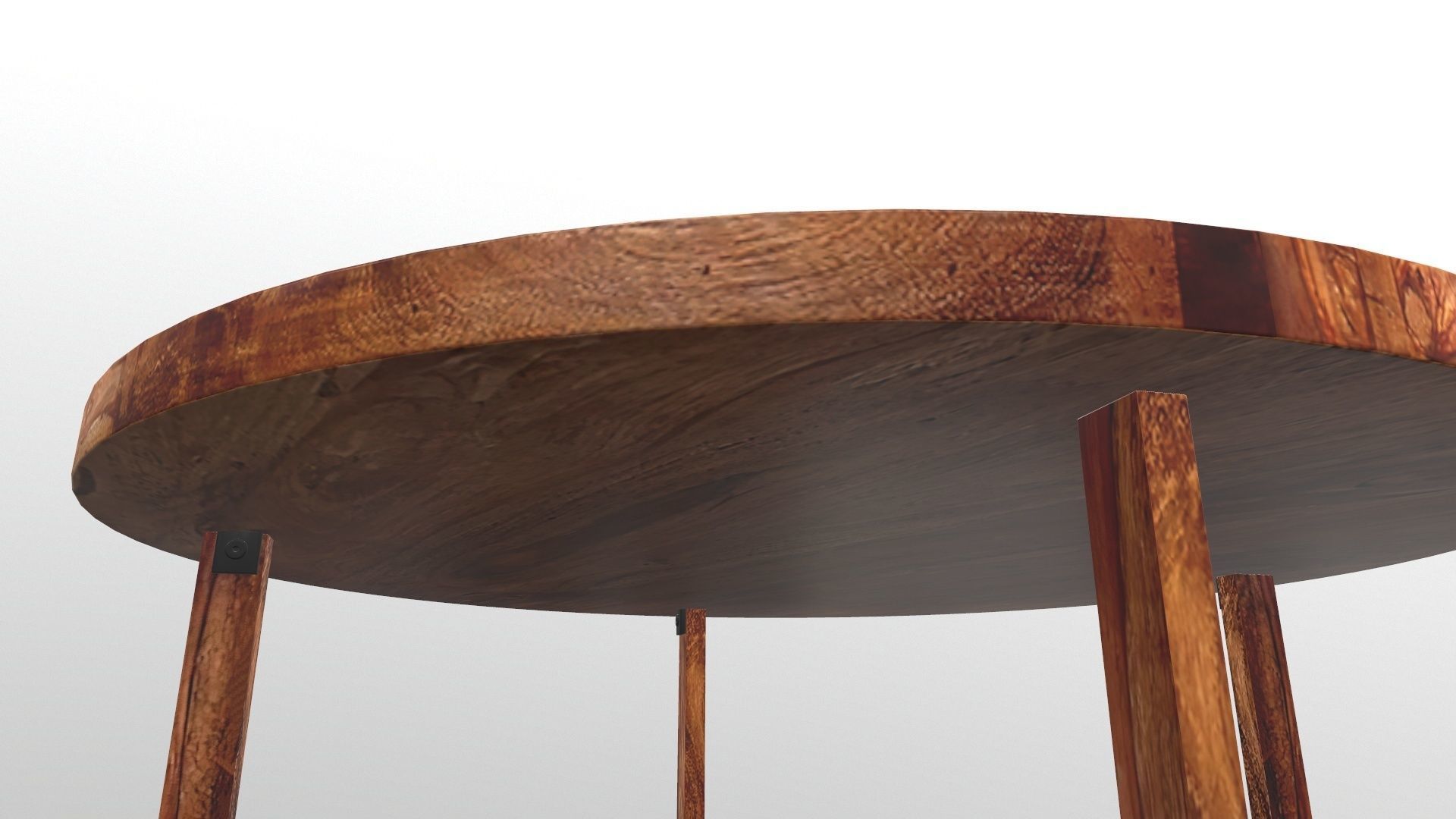 Wooden Round Table 3D model_12