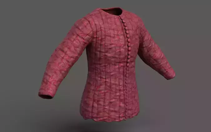 Medieval Doublet02 14th century Low-poly 3D model