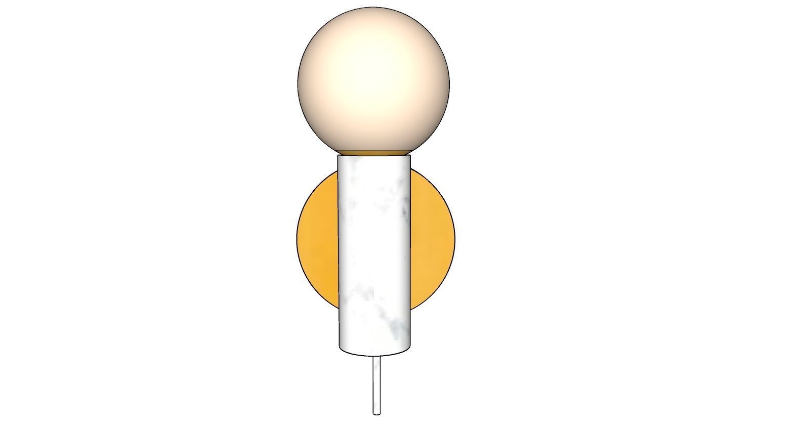 Sena Marble Wall Sconce 3D model_2