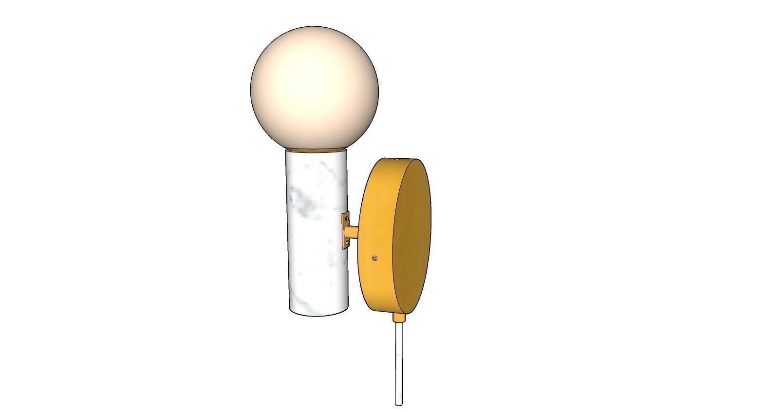 Sena Marble Wall Sconce 3D model_1