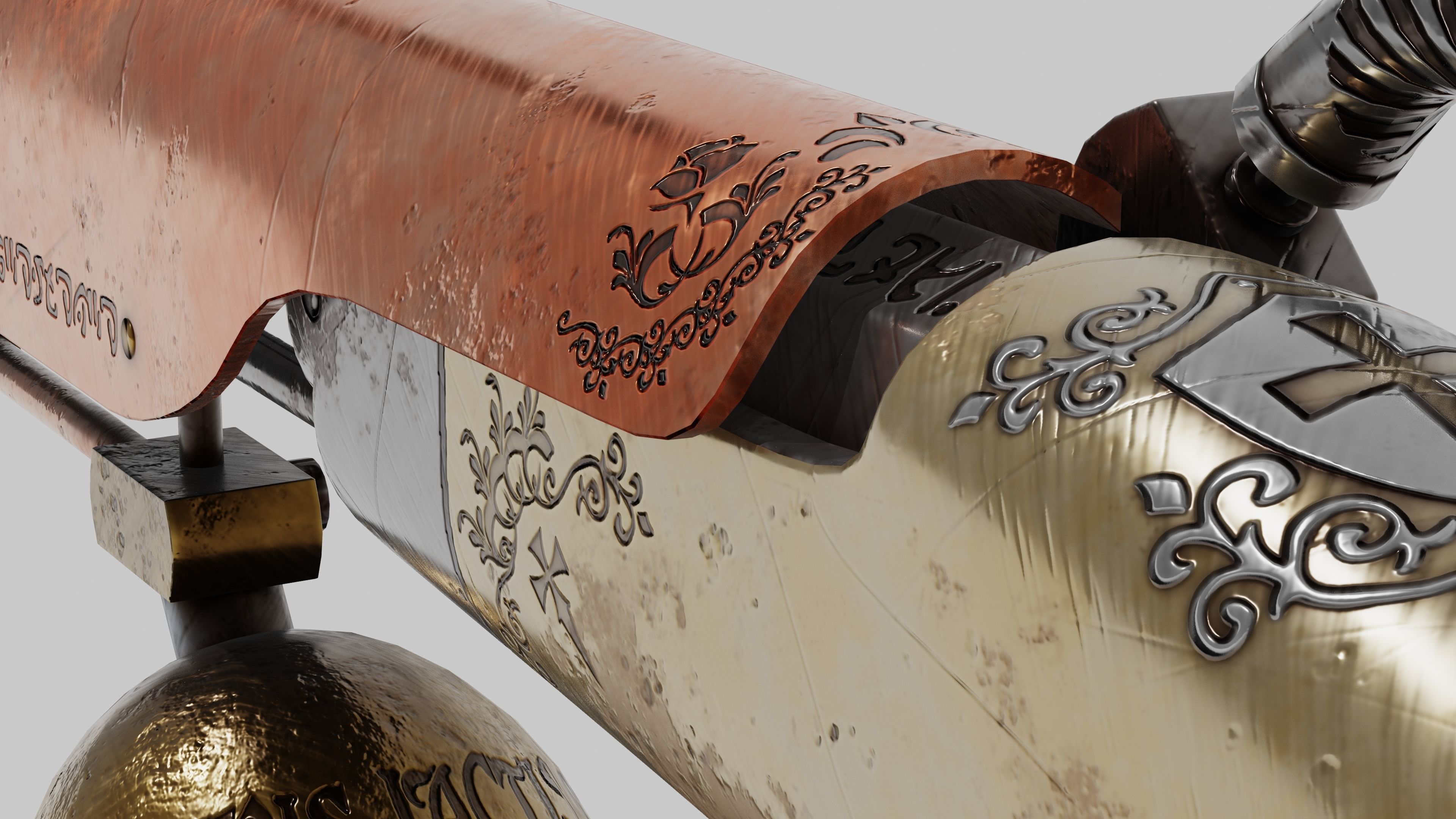 OB 00 02 vampire hunter auxiliary pistol with Flamethrower Low-poly 3D model_12