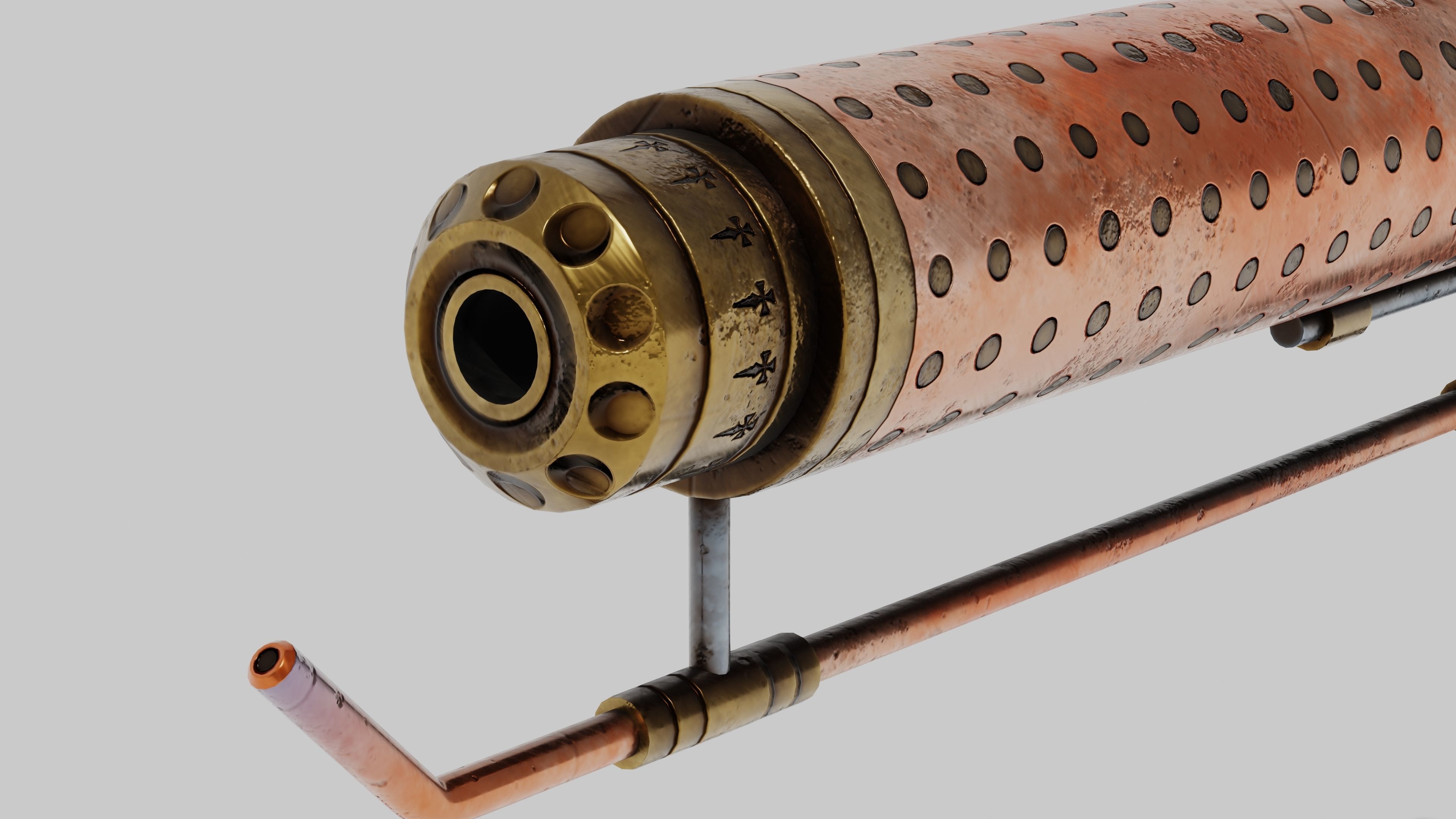 OB 00 02 vampire hunter auxiliary pistol with Flamethrower Low-poly 3D model_10