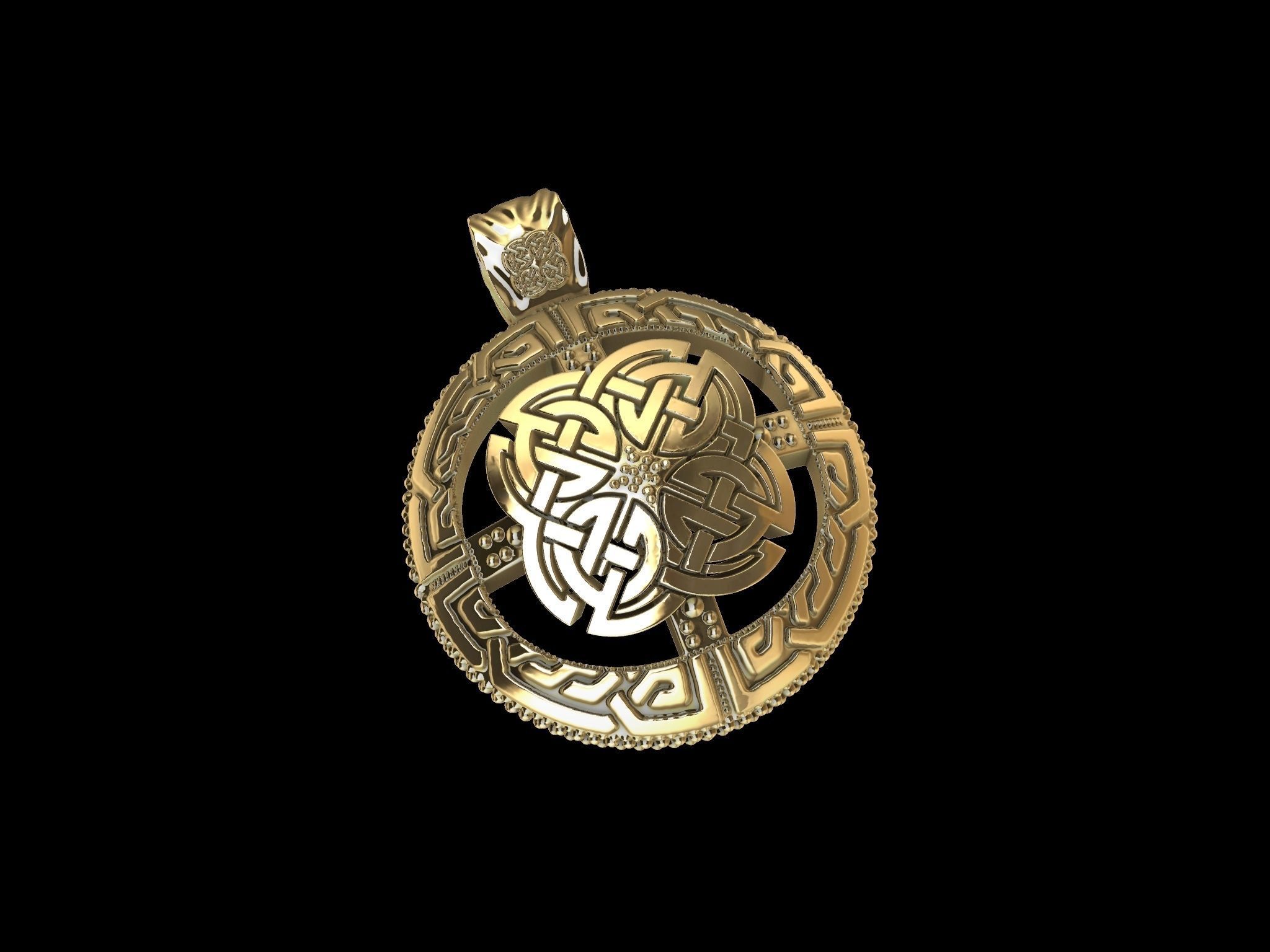 viking knot pendant 3D print model_7