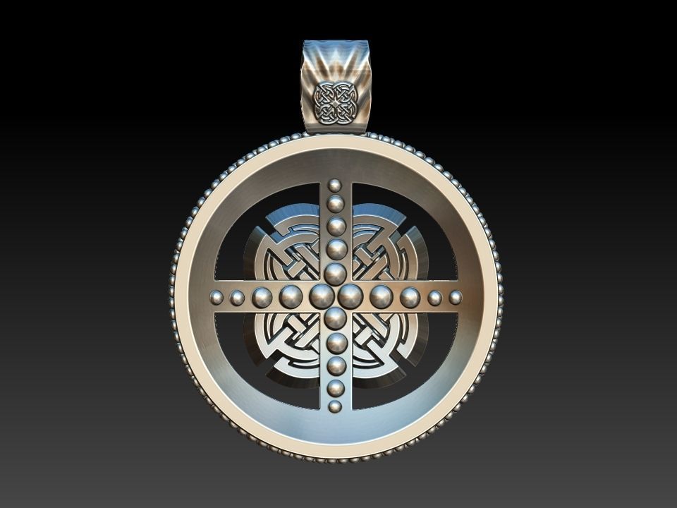 viking knot pendant 3D print model_4