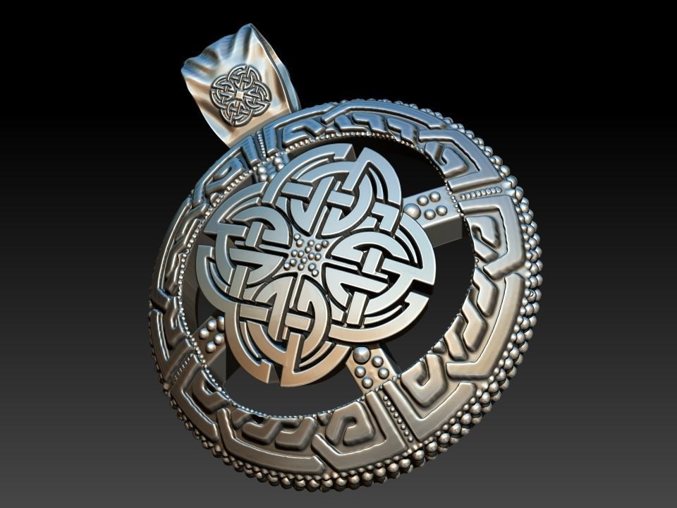 viking knot pendant 3D print model_6