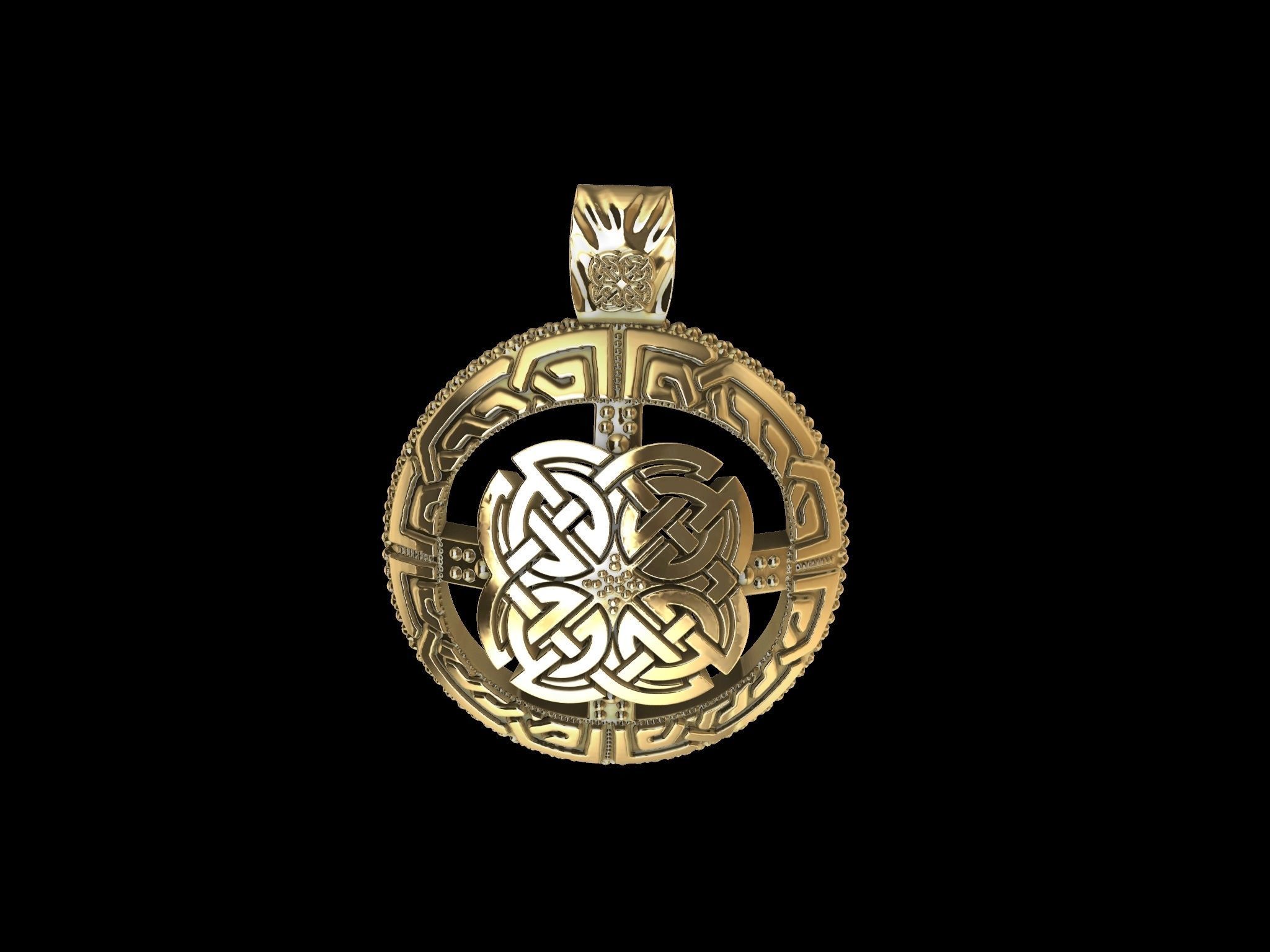 viking knot pendant 3D print model_9