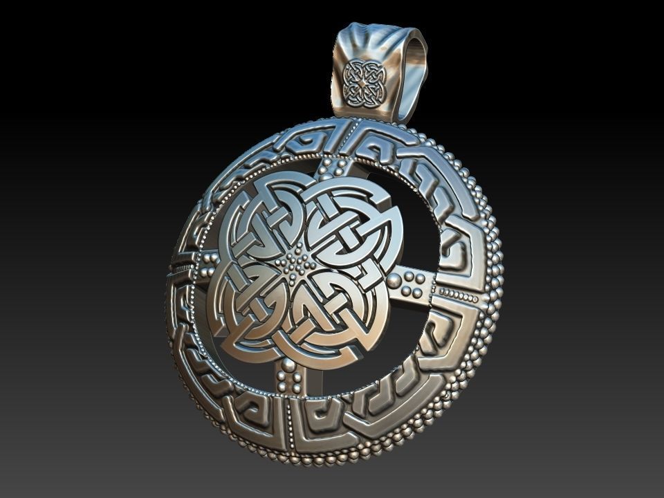 viking knot pendant 3D print model_3