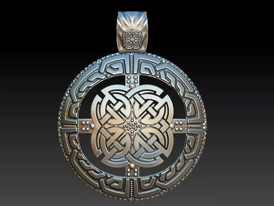 viking knot pendant 3D print model_0