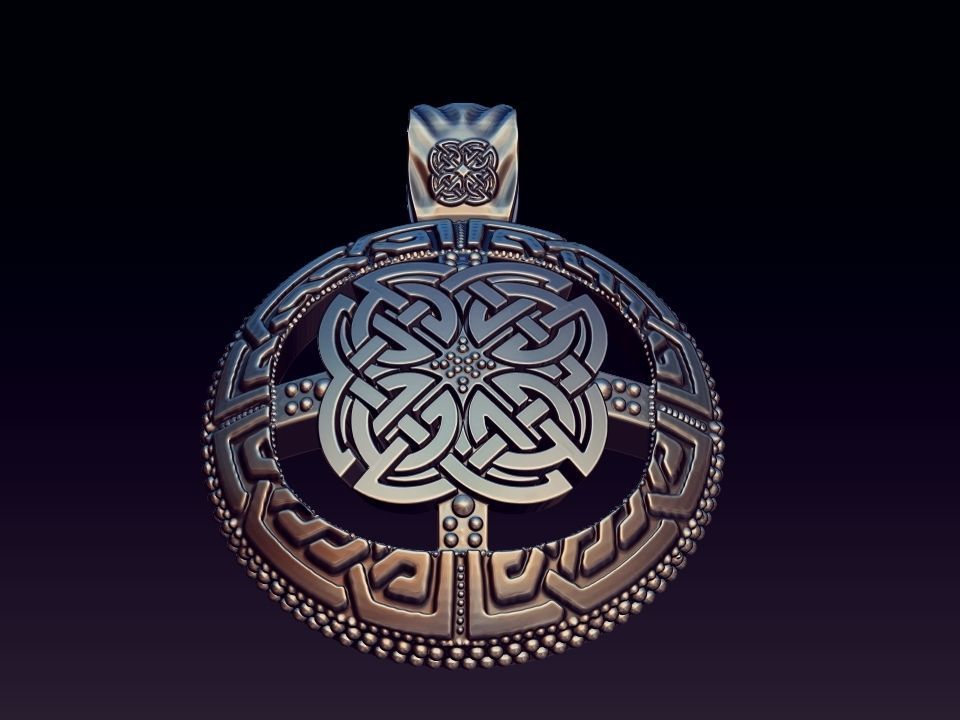 viking knot pendant 3D print model_2