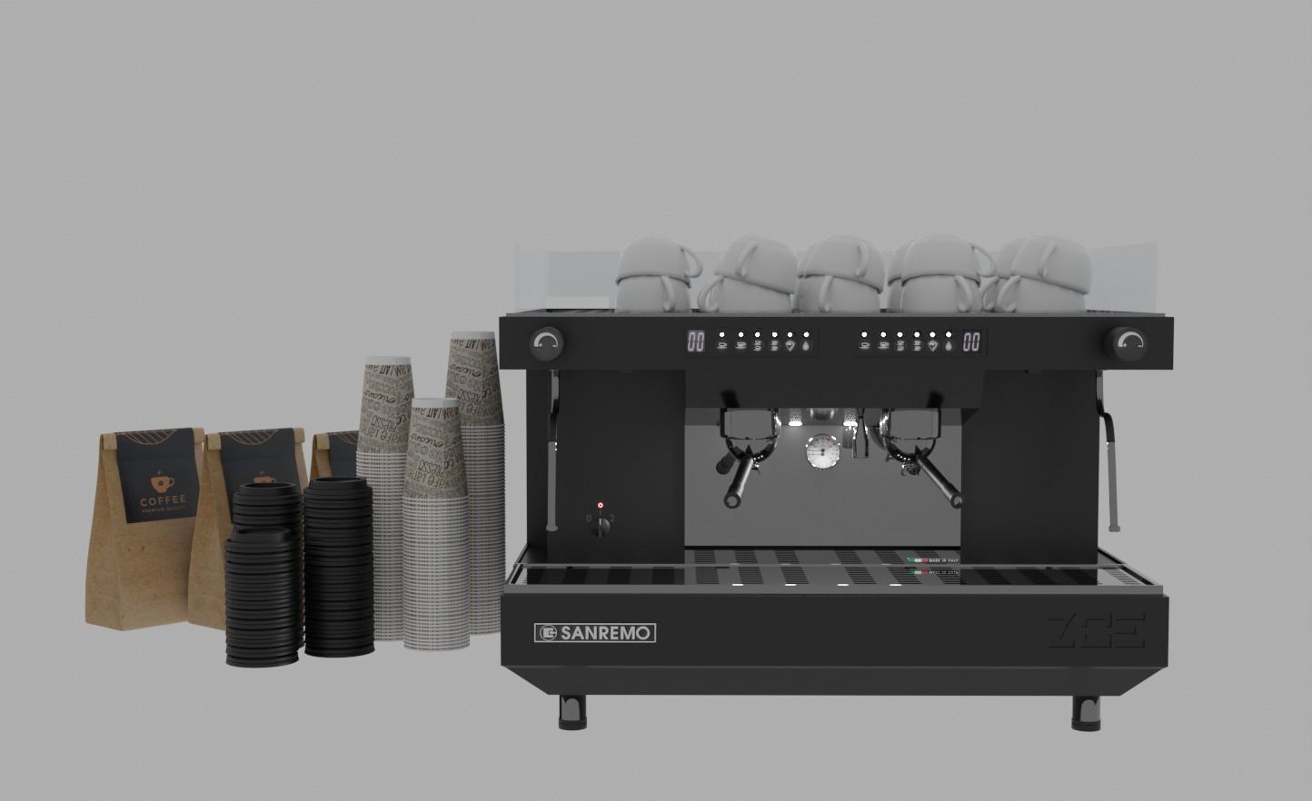 Sanremo Zoe Competition Professional Coffee Machine 3D Model 3D model_2
