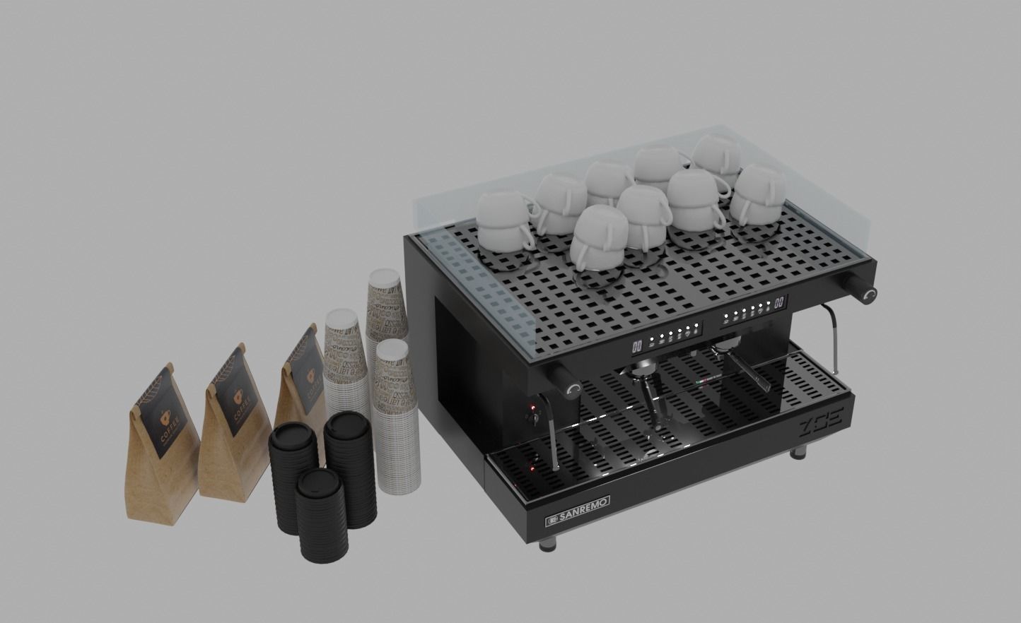 Sanremo Zoe Competition Professional Coffee Machine 3D Model 3D model_7