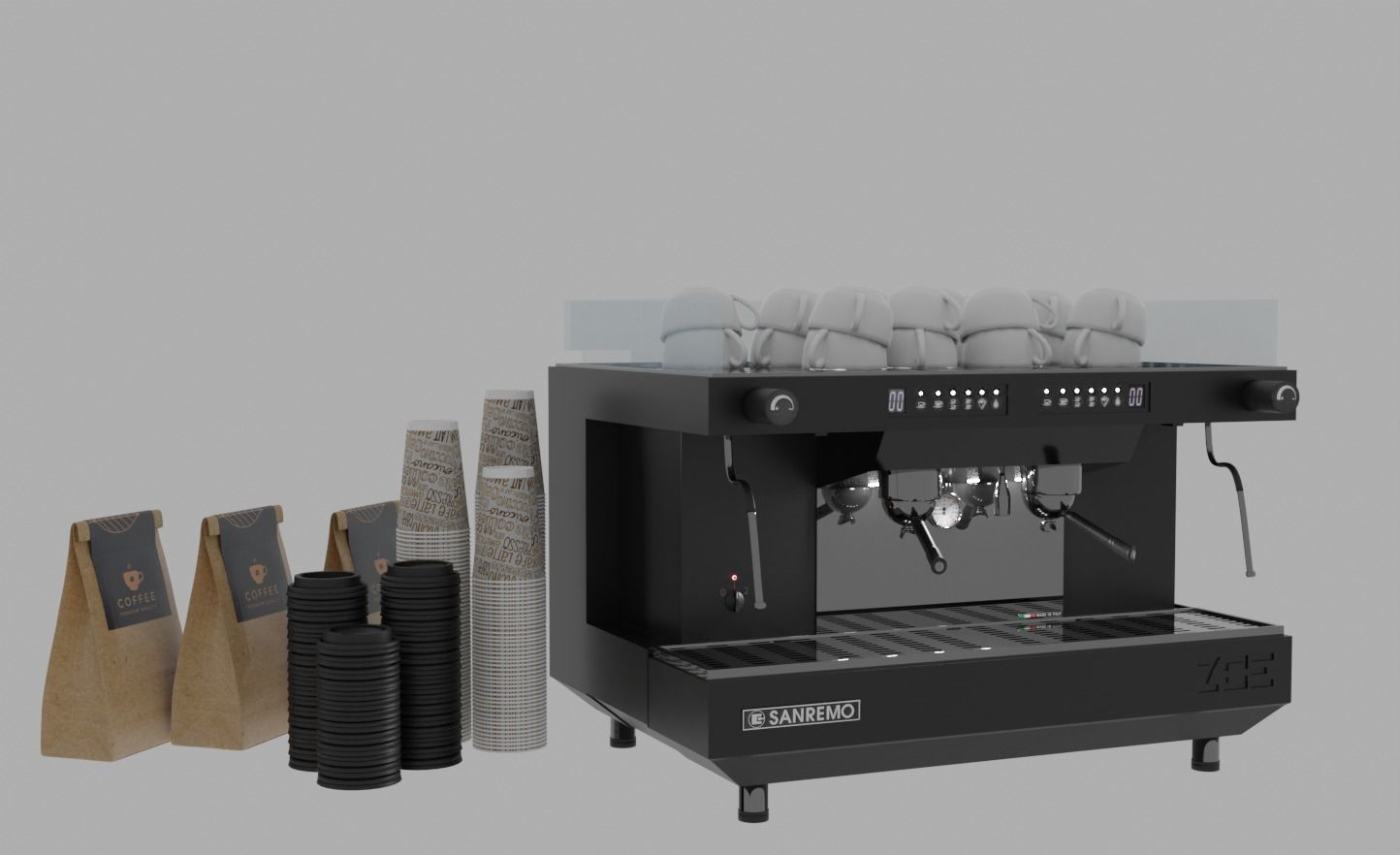 Sanremo Zoe Competition Professional Coffee Machine 3D Model 3D model_1