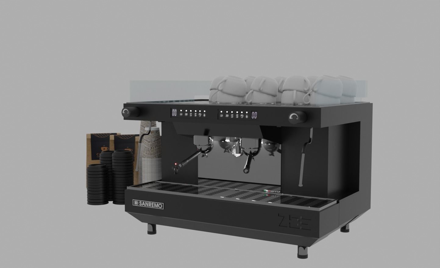 Sanremo Zoe Competition Professional Coffee Machine 3D Model 3D model_3