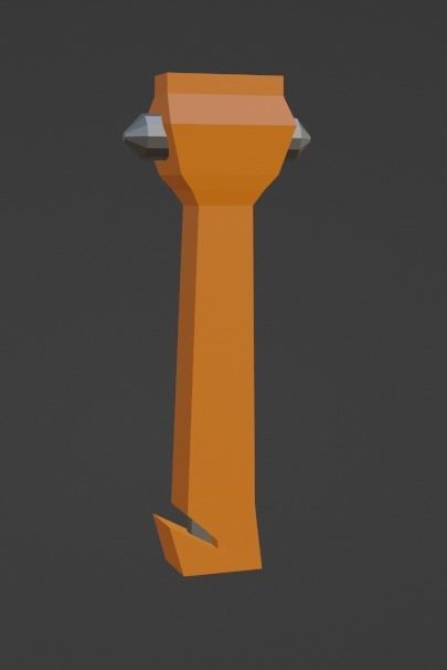 Low-poly car safety hammer Low-poly 3D model_1