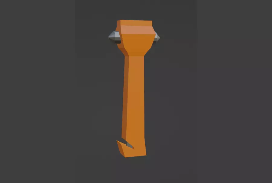 Low-poly car safety hammer Low-poly 3D model_0