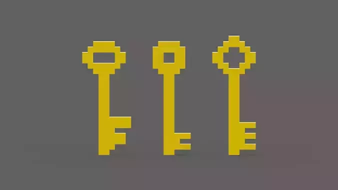 Voxel Gold Keys