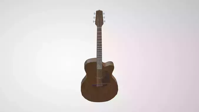 Acustic Guitar Low-poly 3D model