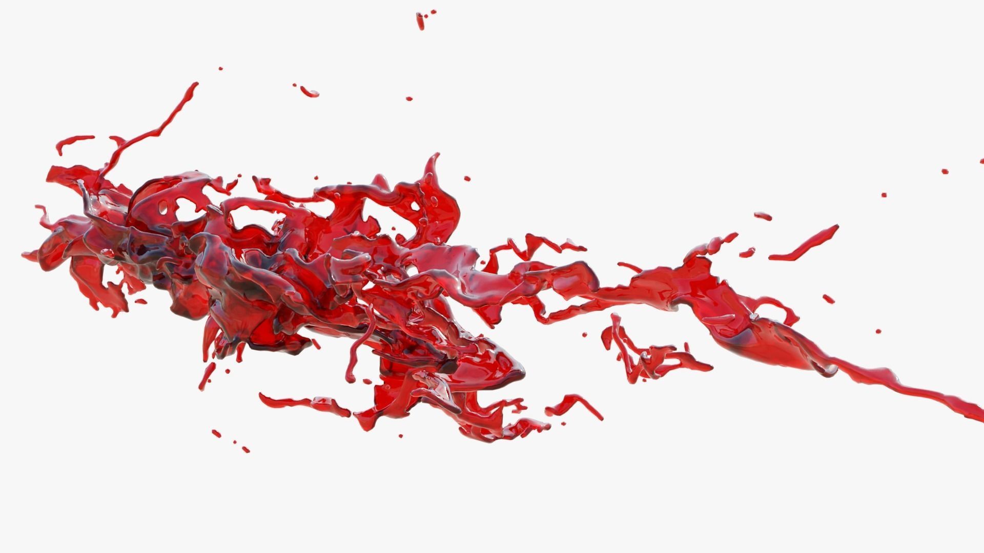Animated Blood Splash 2  3D model_2