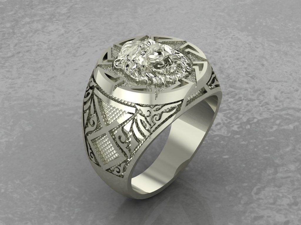 Lion Ring 3D print model_6